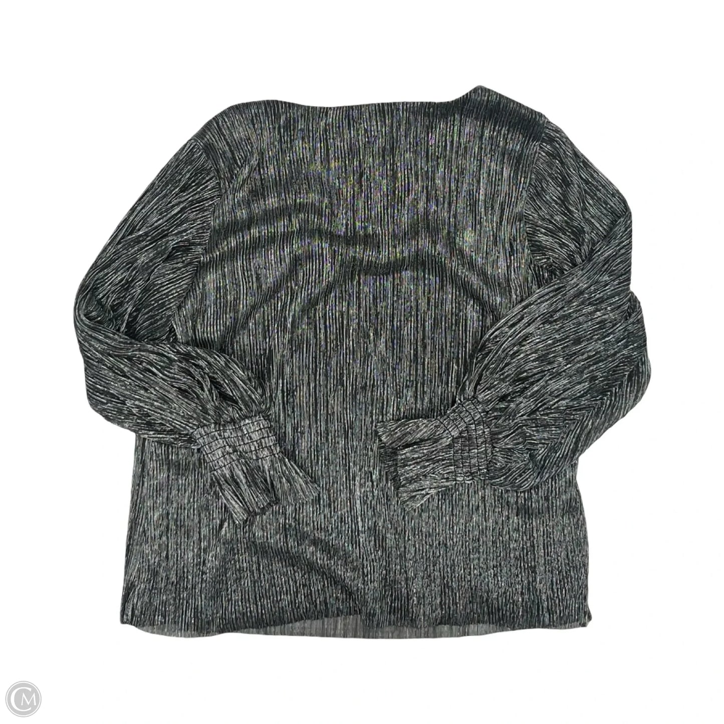 Blouse Long Sleeve By Cece In Black & Silver, Size: M