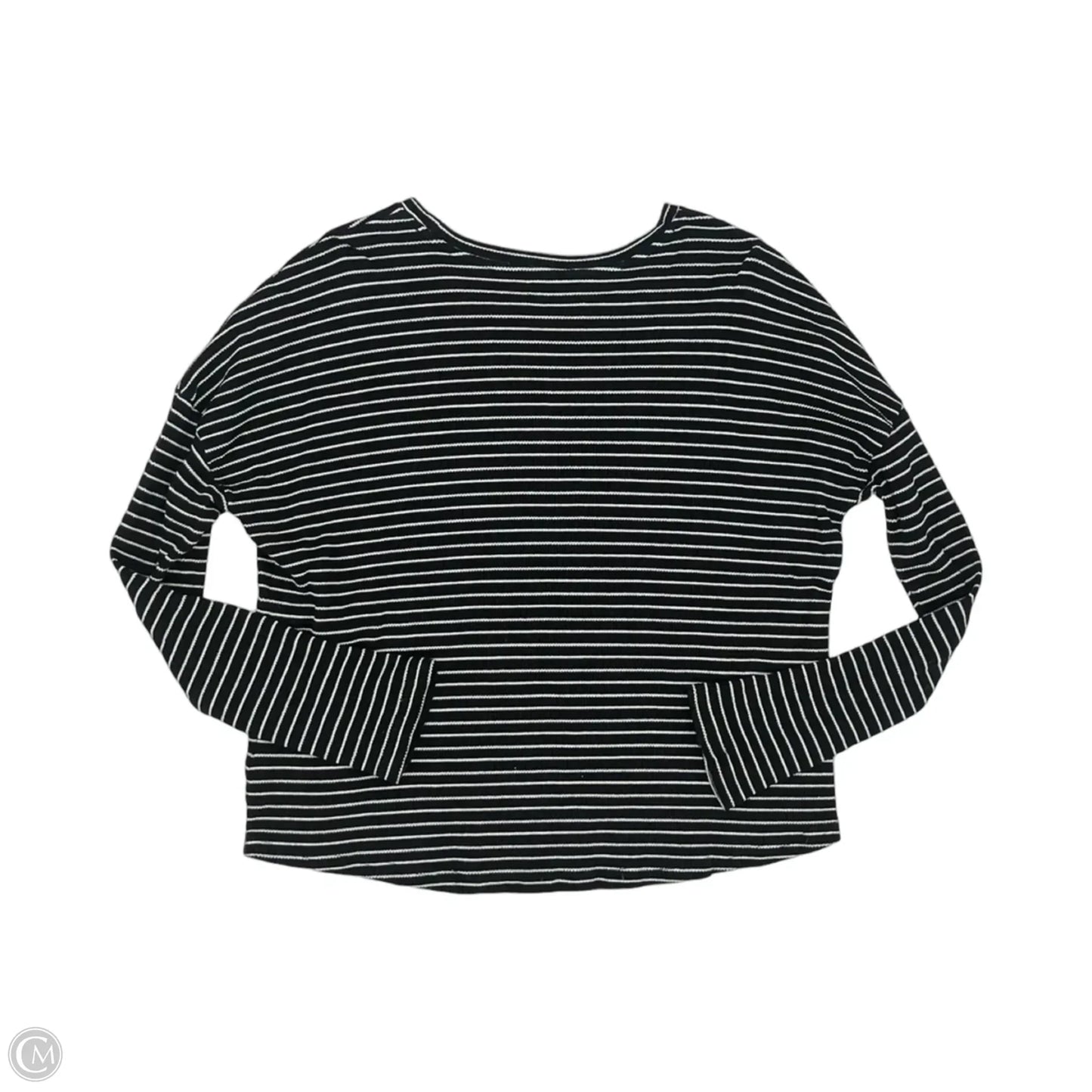 Top Long Sleeve By Carly Jean In Black & Cream, Size: M