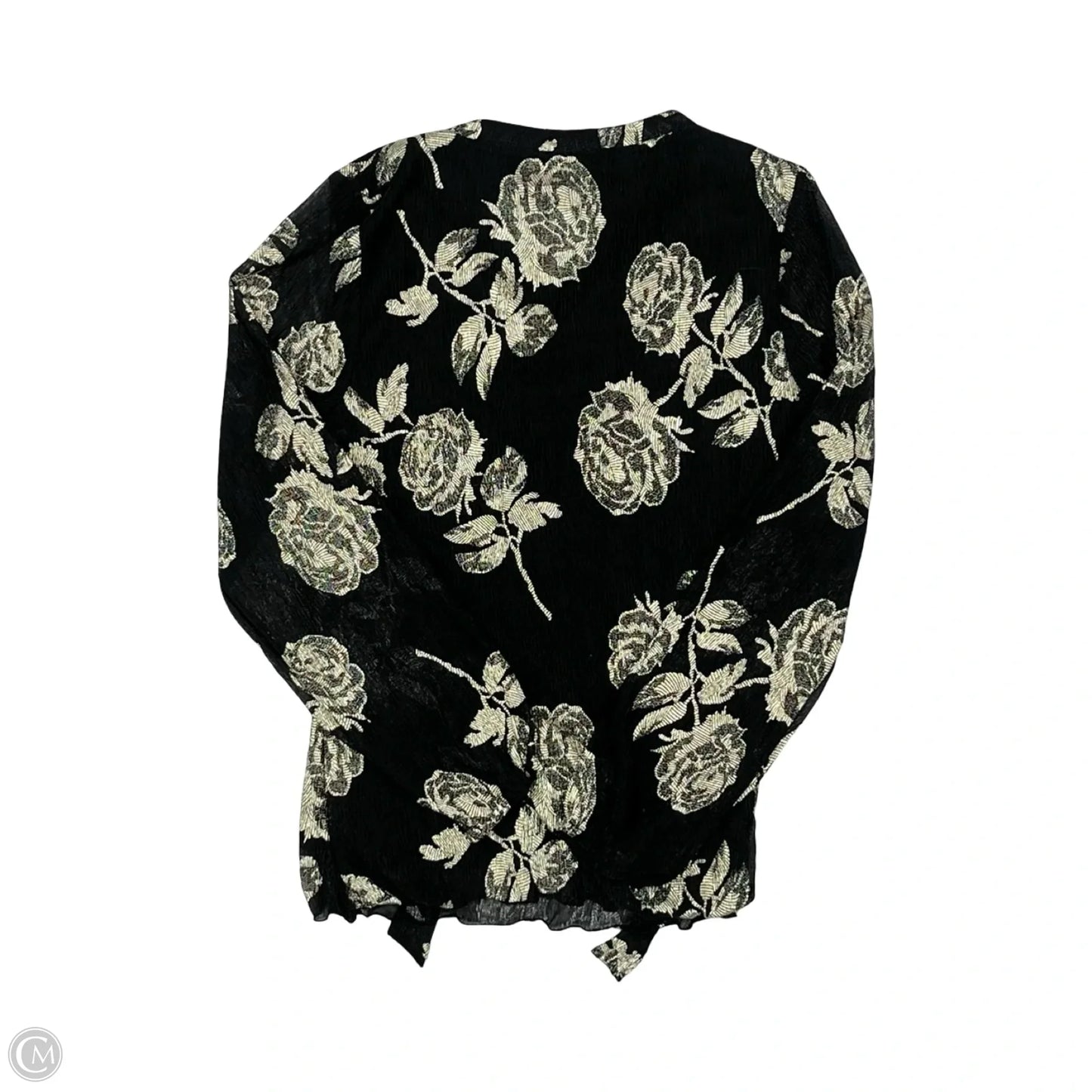 Blouse Long Sleeve By Chicos In Black & Gold, Size: M