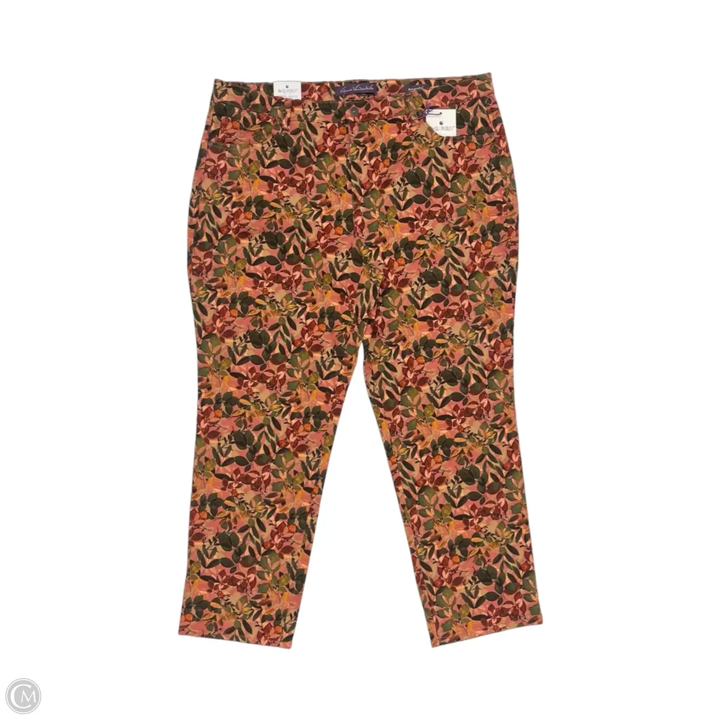 Jeans Straight By Gloria Vanderbilt In Floral Print, Size: 18