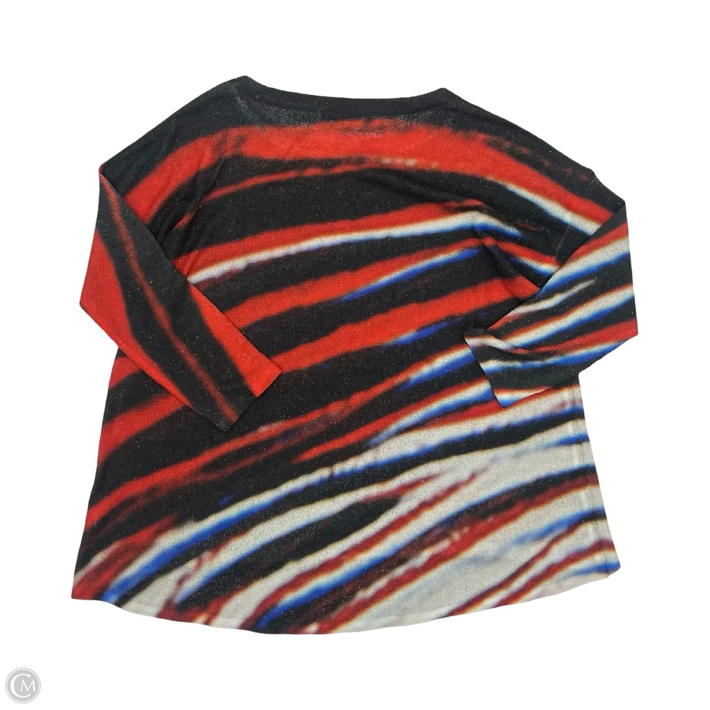 Top 3/4 Sleeve By Nally And Millie In Grey & Red, Size: Os