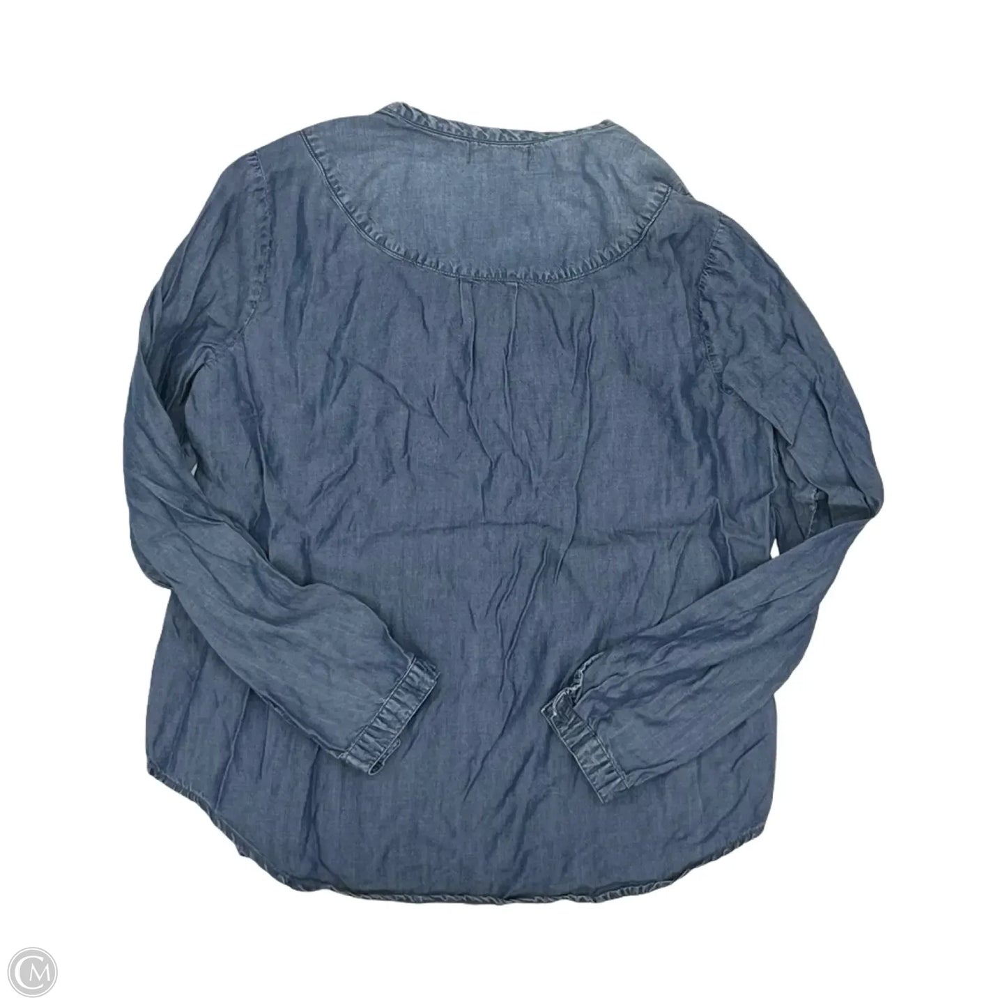 Top Long Sleeve By Cloth & Stone In Blue Denim, Size: M
