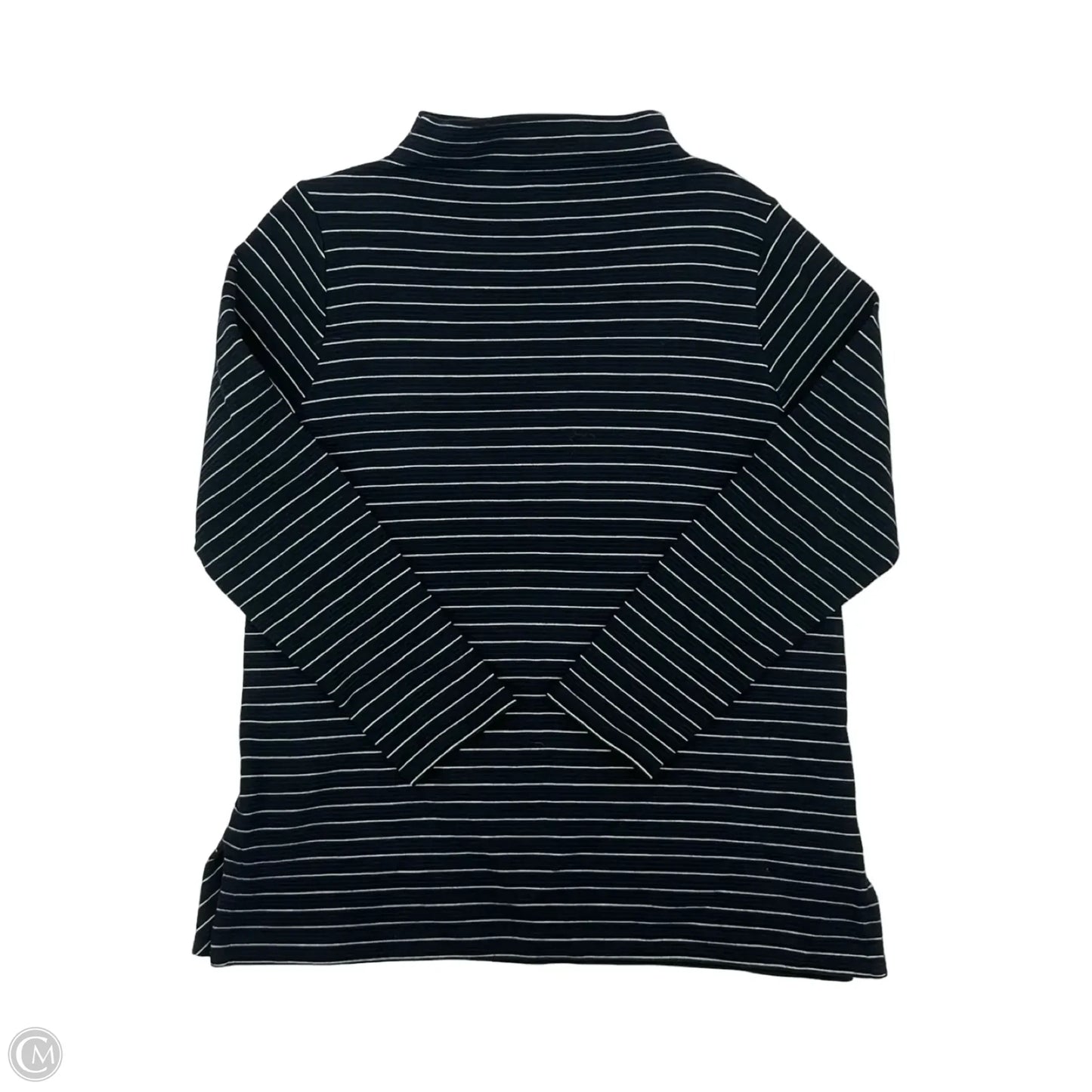Top Long Sleeve By J. Jill In Blue & Cream, Size: L