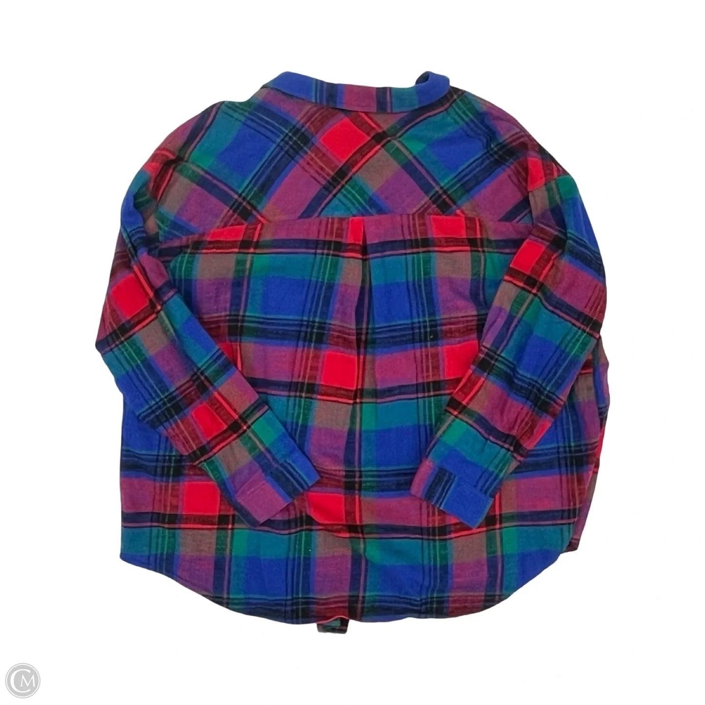 Top Long Sleeve By Maurices In Blue & Red, Size: 2x