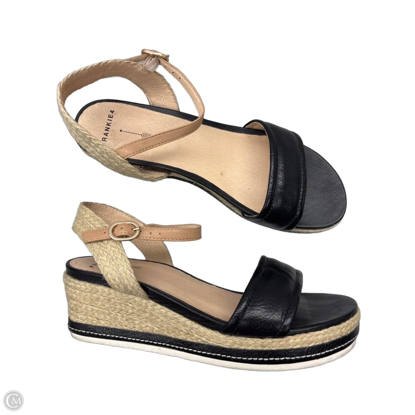 Sandals Heels Wedge By Cma In Black, Size: 8.5