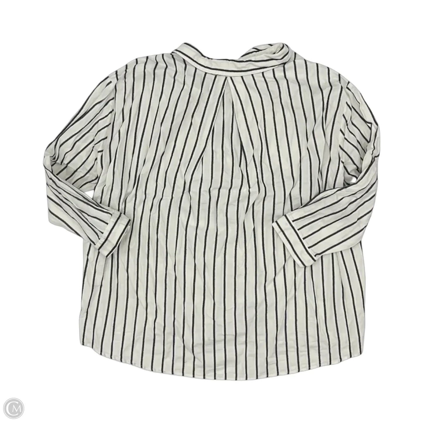 Blouse Long Sleeve By Clothes Mentor In Black & Cream, Size: M