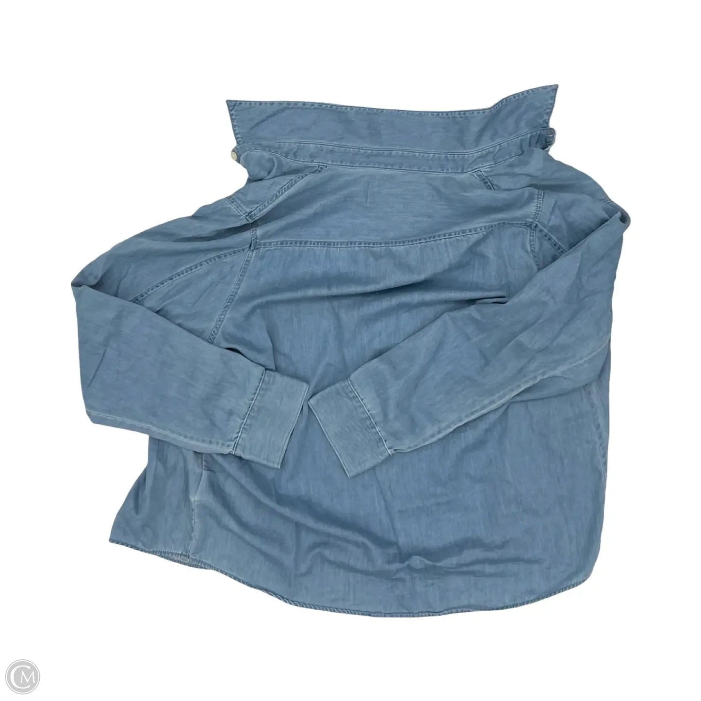 Top Long Sleeve By Calvin Klein In Blue Denim, Size: L
