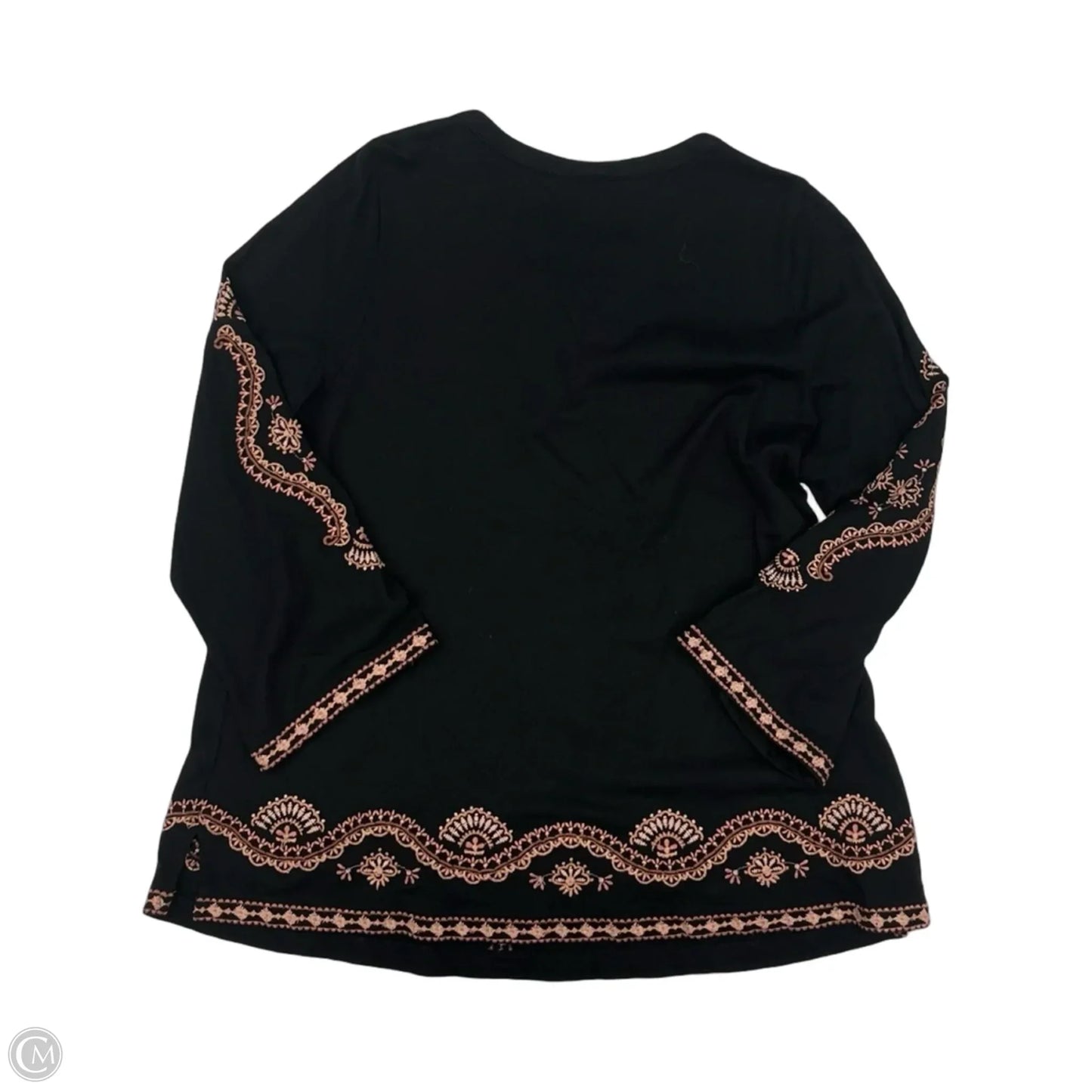 Top 3/4 Sleeve By J. Jill In Black & Brown, Size: M