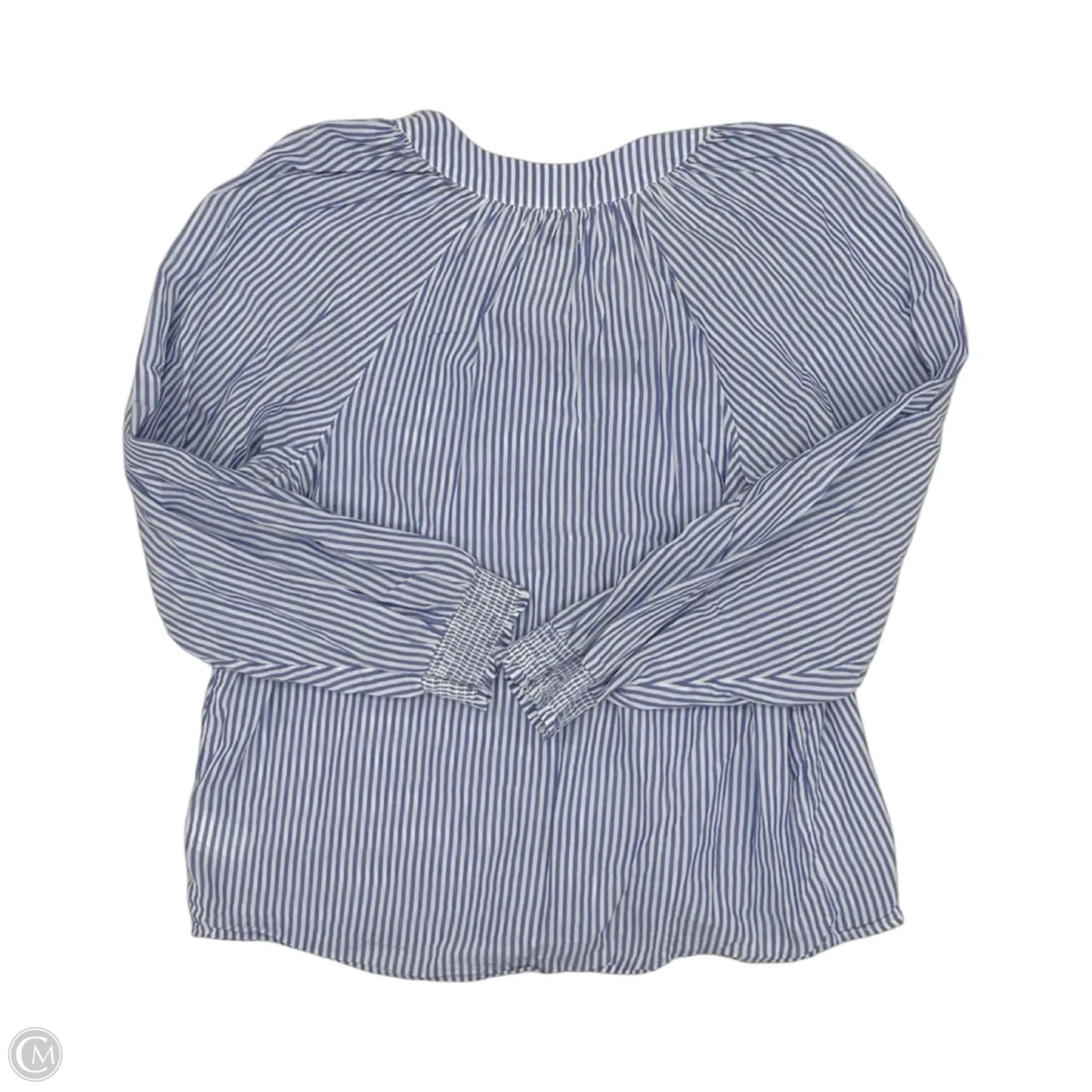 Blouse Long Sleeve By Sonoma In Blue & White, Size: L