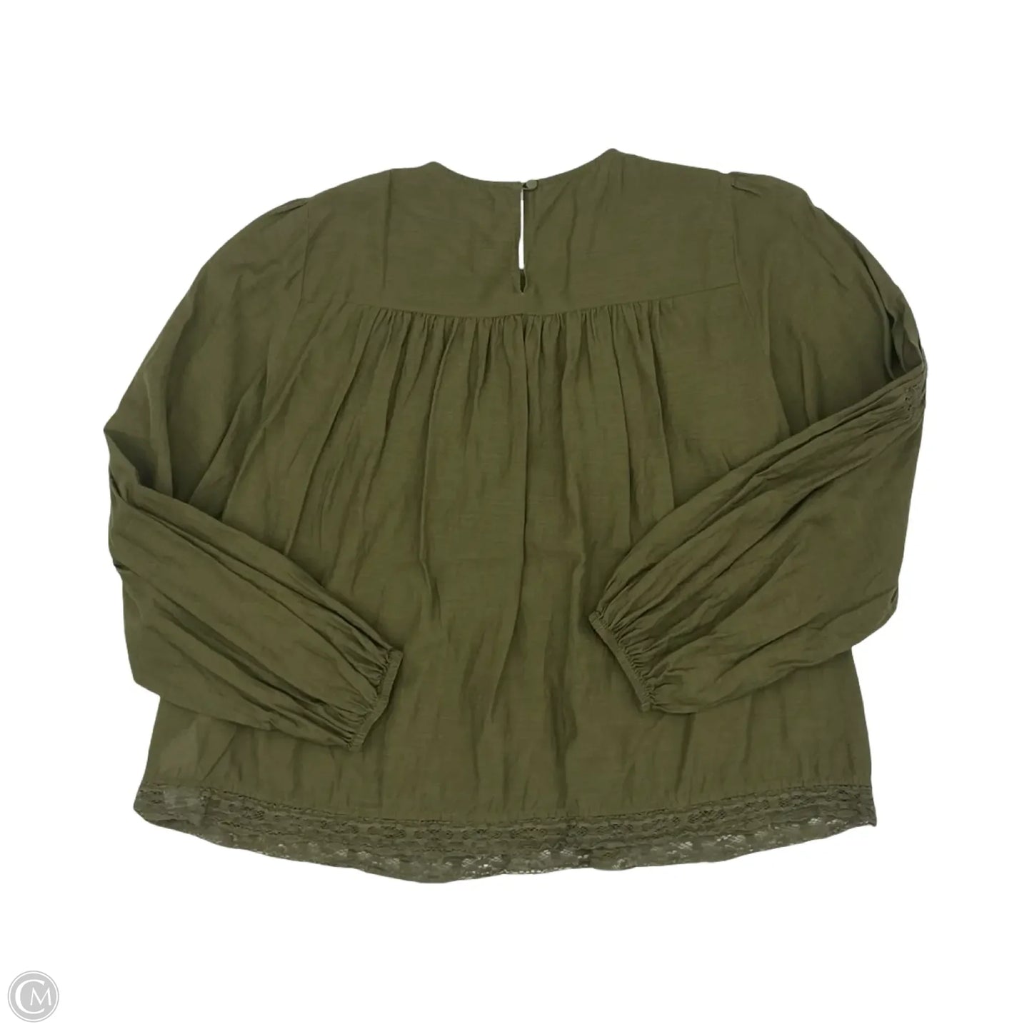 Blouse Long Sleeve By Madewell In Green, Size: S