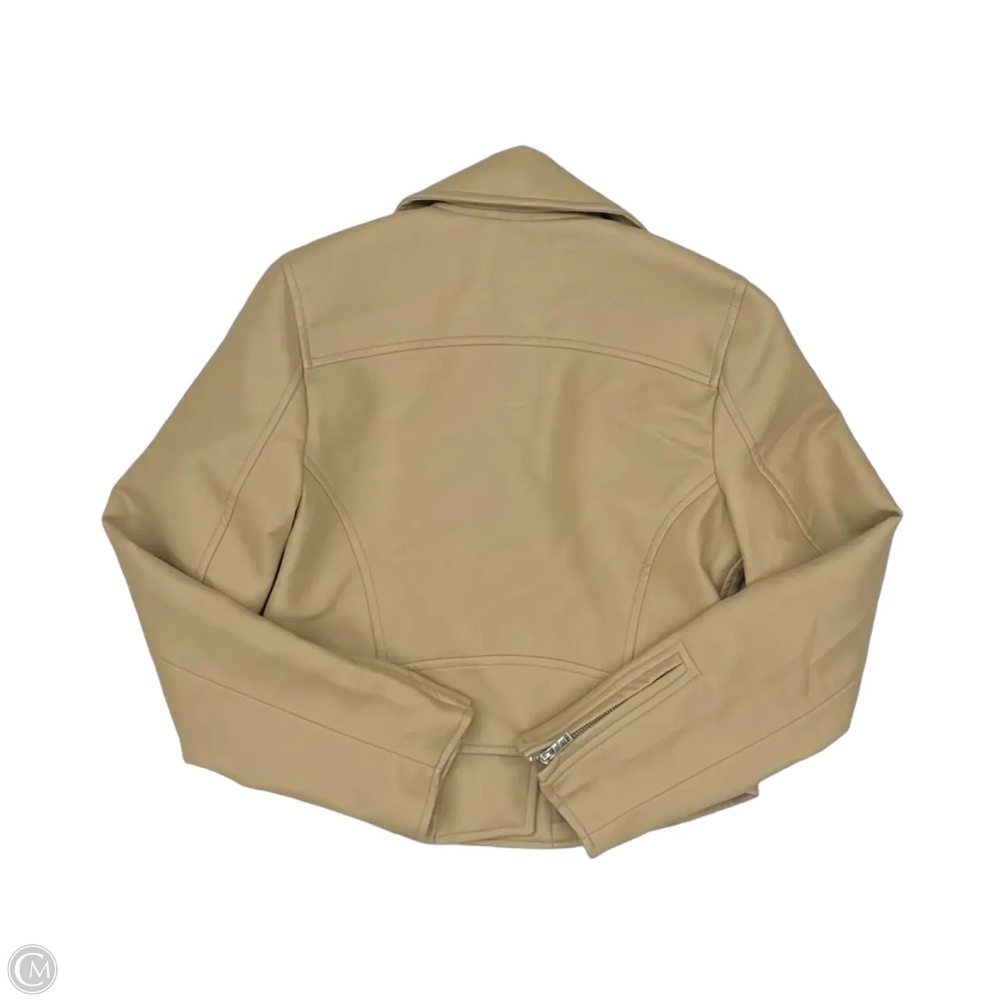 Jacket Moto By Abercrombie And Fitch In Tan, Size: S