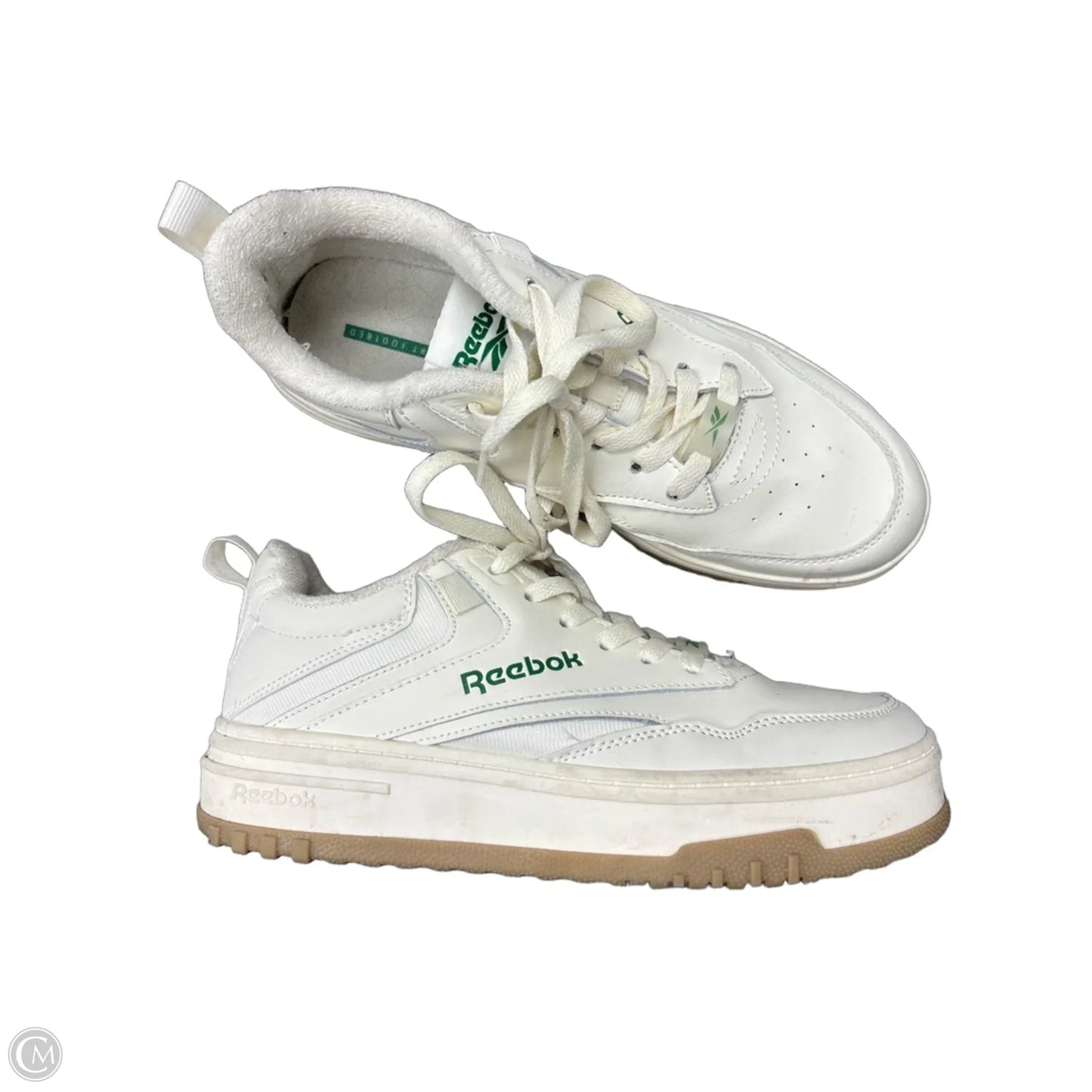 Shoes Sneakers By Reebok In Cream & Green, Size: 9