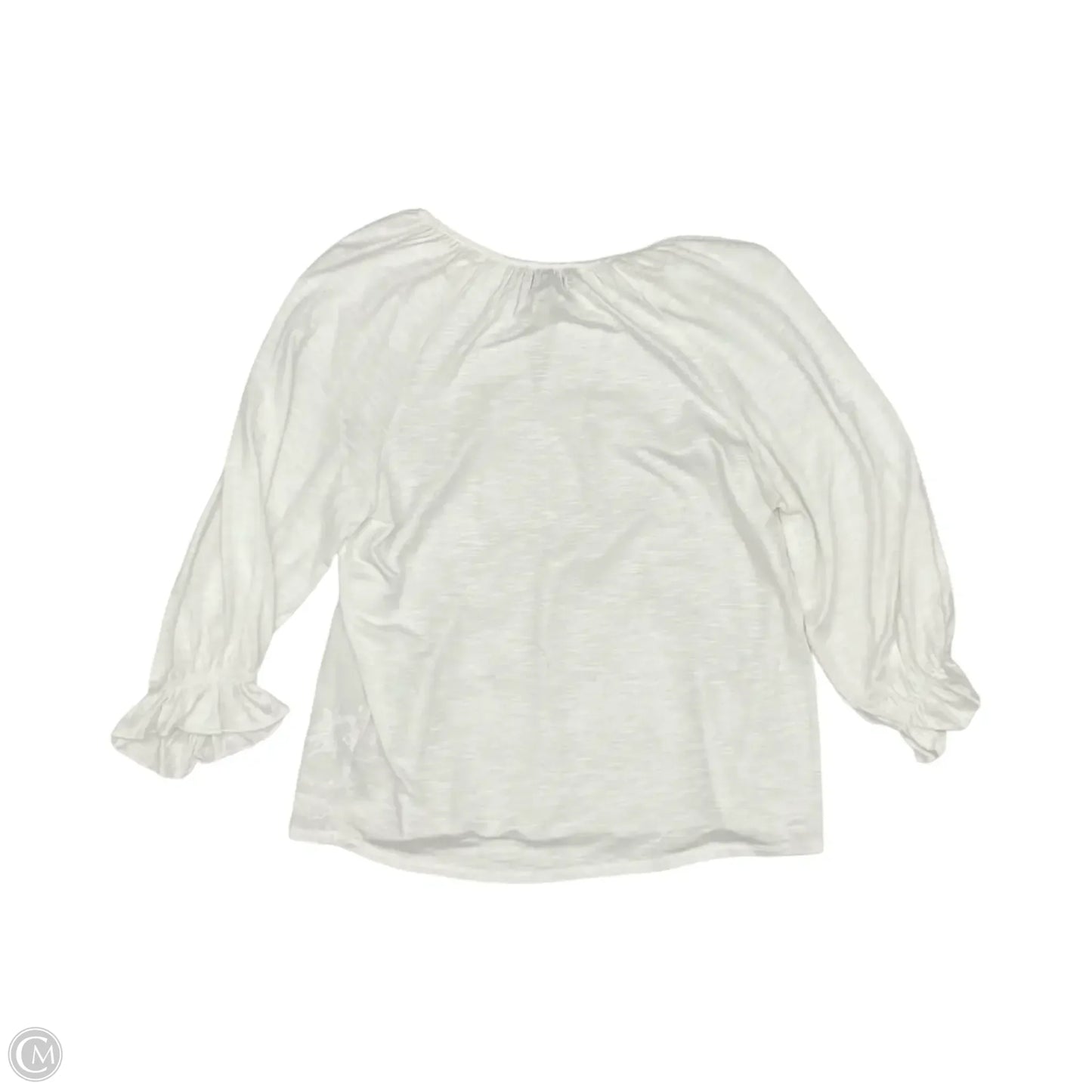 Blouse 3/4 Sleeve By Democracy In White, Size: Xs