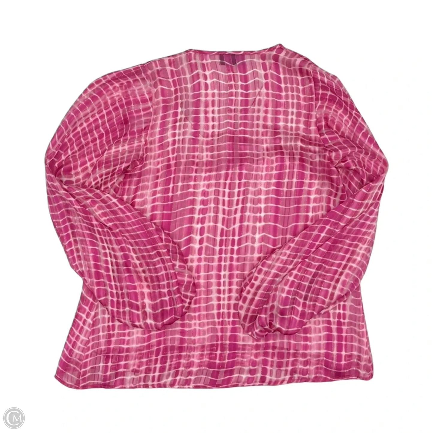 Blouse Long Sleeve By Vici In Pink & White, Size: S