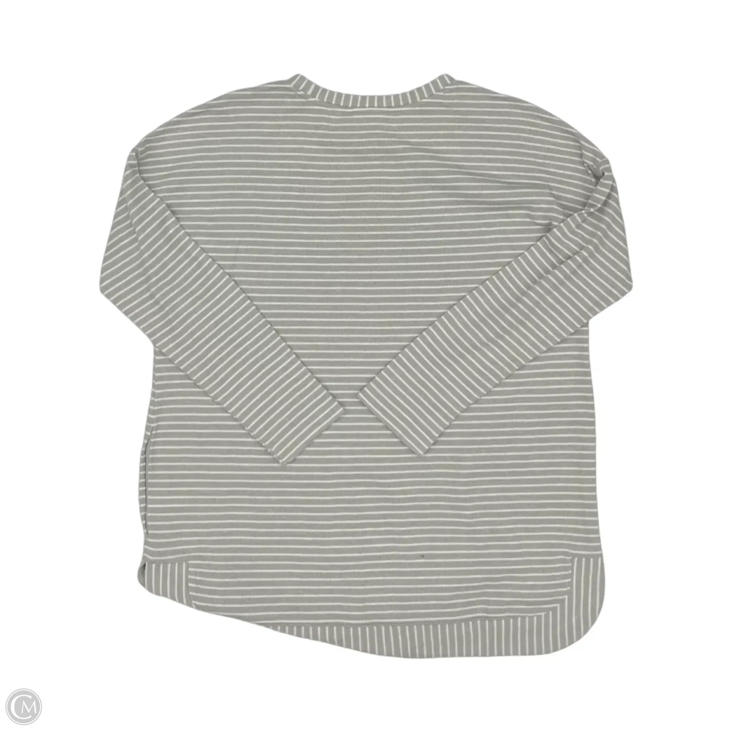 Top Long Sleeve By J. Jill In Grey & White, Size: M