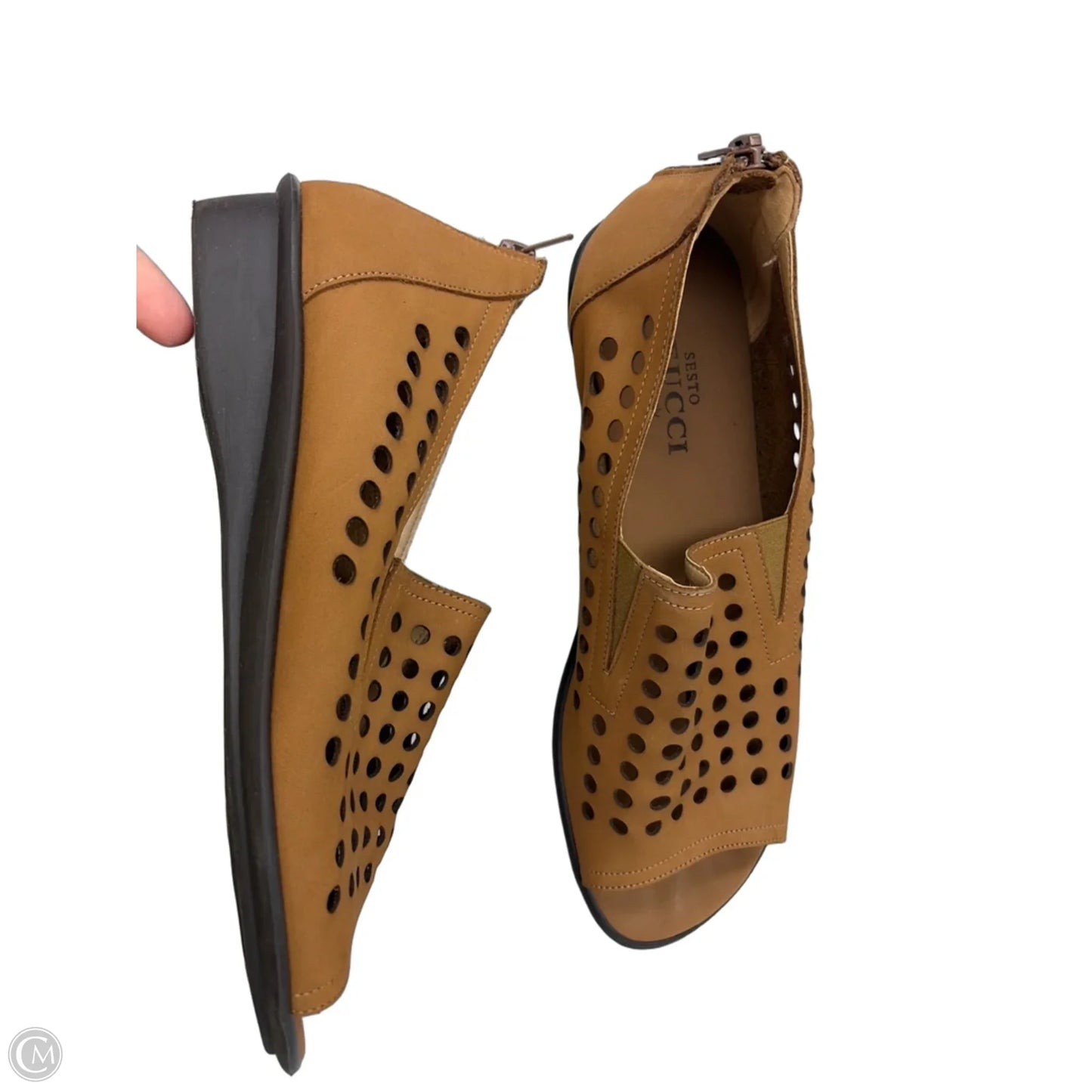 Sandals Heels Wedge By Sesto Meucci In Brown, Size: 9.5