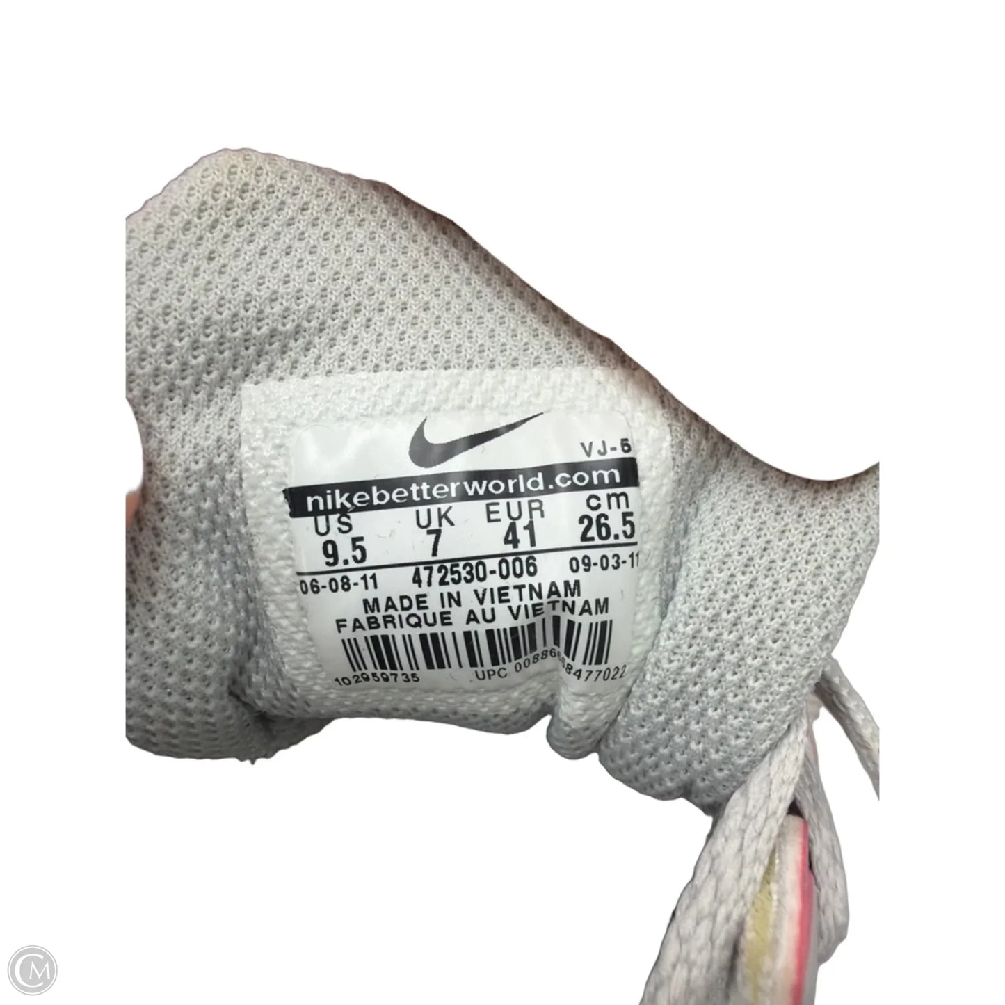 Shoes Athletic By Nike In Grey & Pink, Size: 9.5