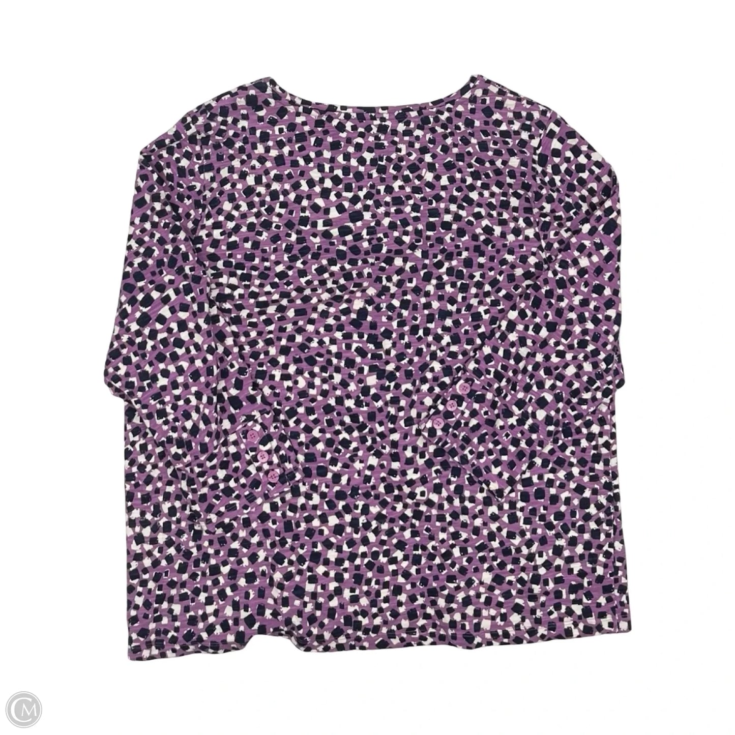 Top 3/4 Sleeve By Chicos In Blue & Purple, Size: Xl