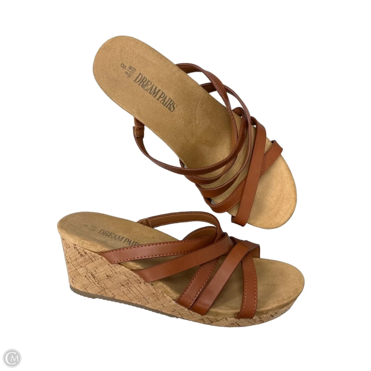 Sandals Heels Wedge By Dream Pairs In Tan, Size: 8
