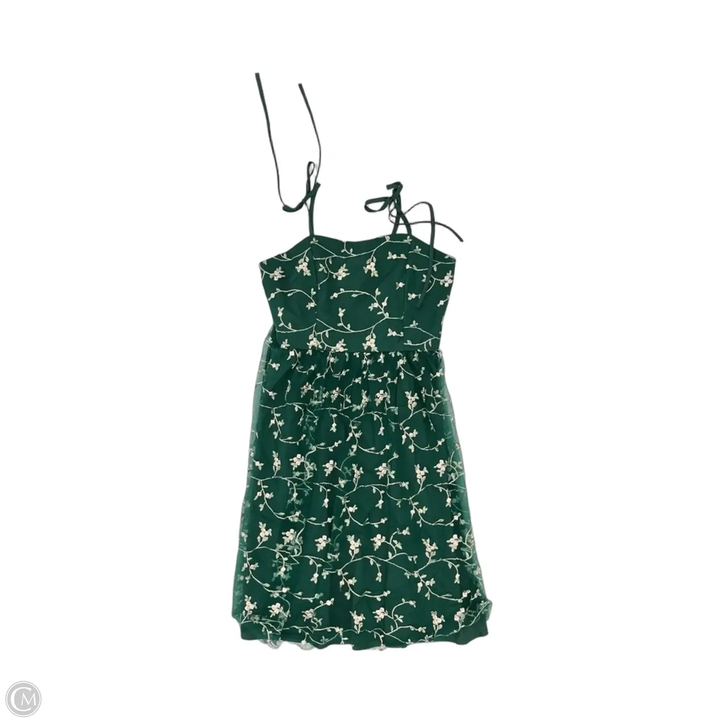 Dress Party Short By Clothes Mentor In Gold & Green, Size: L