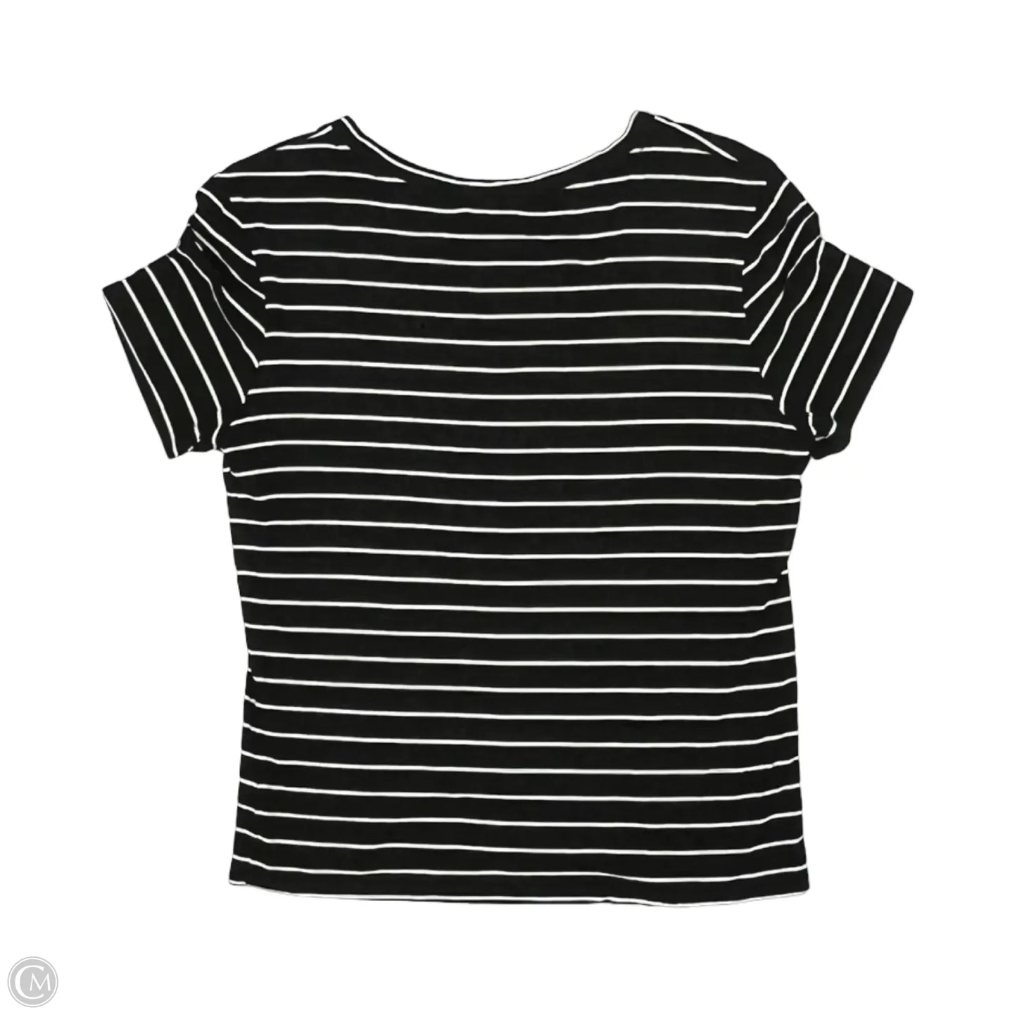 Top Short Sleeve By Clothes Mentor In Black & White, Size: M