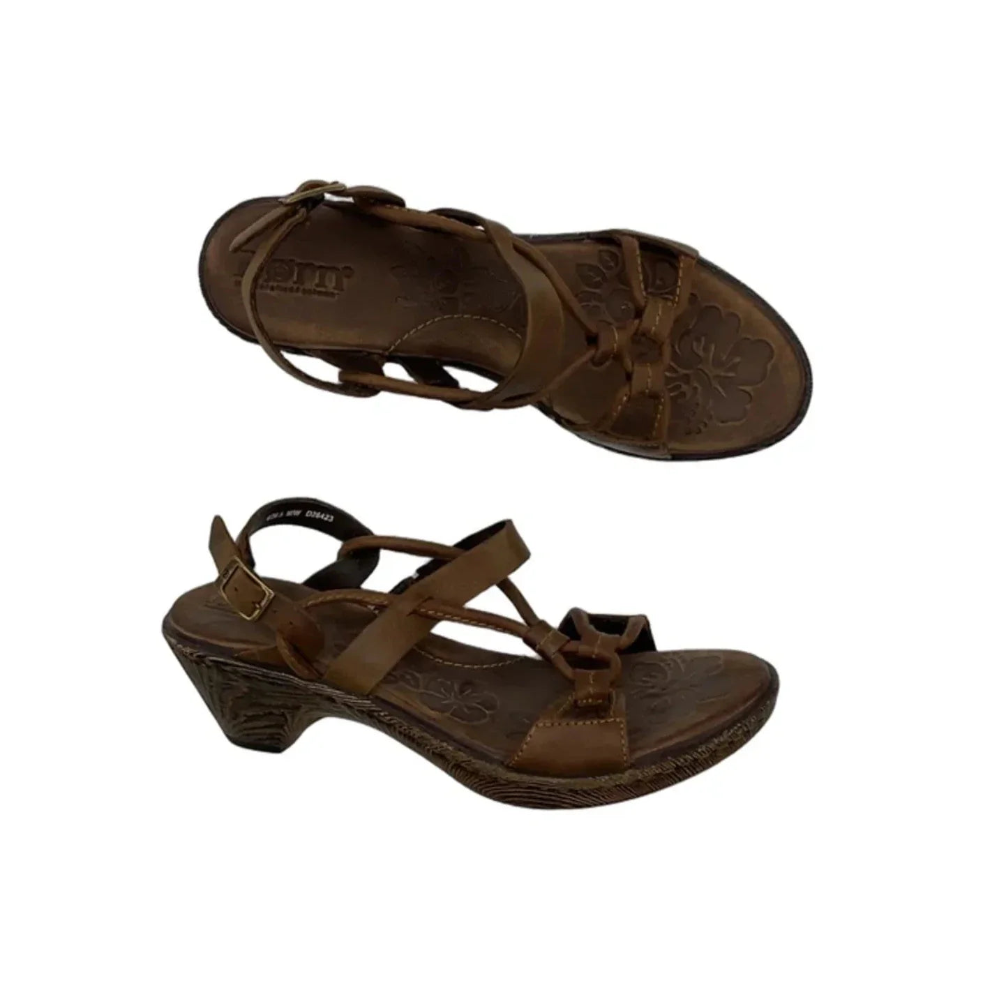 Sandals Heels Kitten By Born In Brown, Size: 6