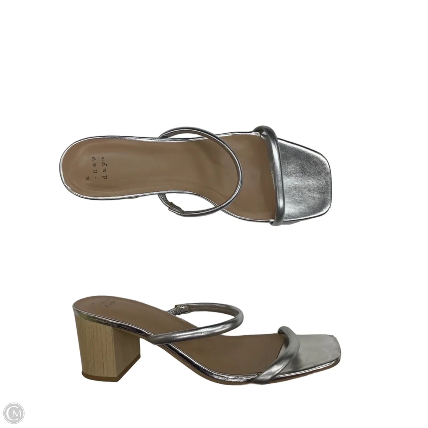 Sandals Heels Block By A New Day In Silver, Size: 10