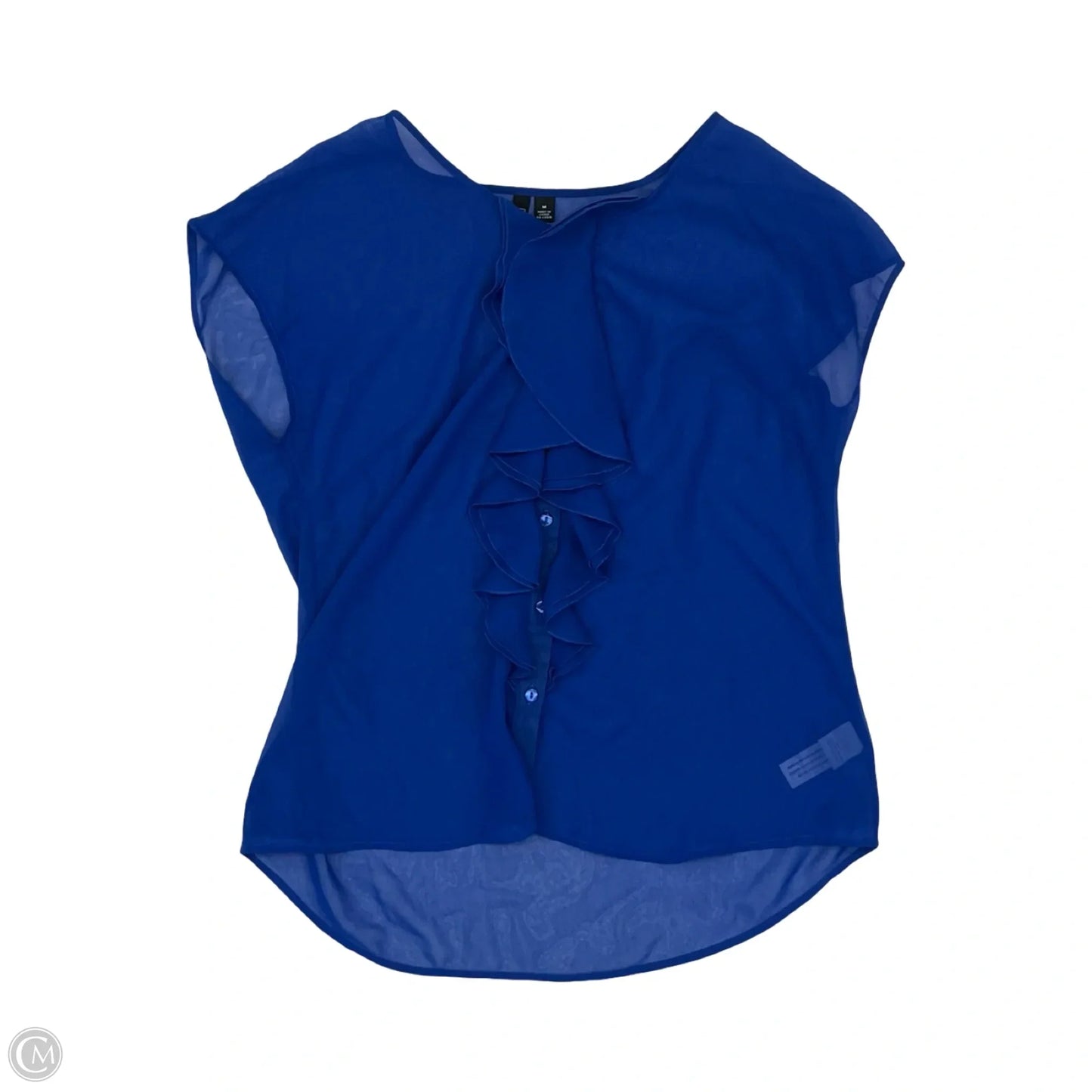 Blouse Short Sleeve By Relativity In Blue, Size: M