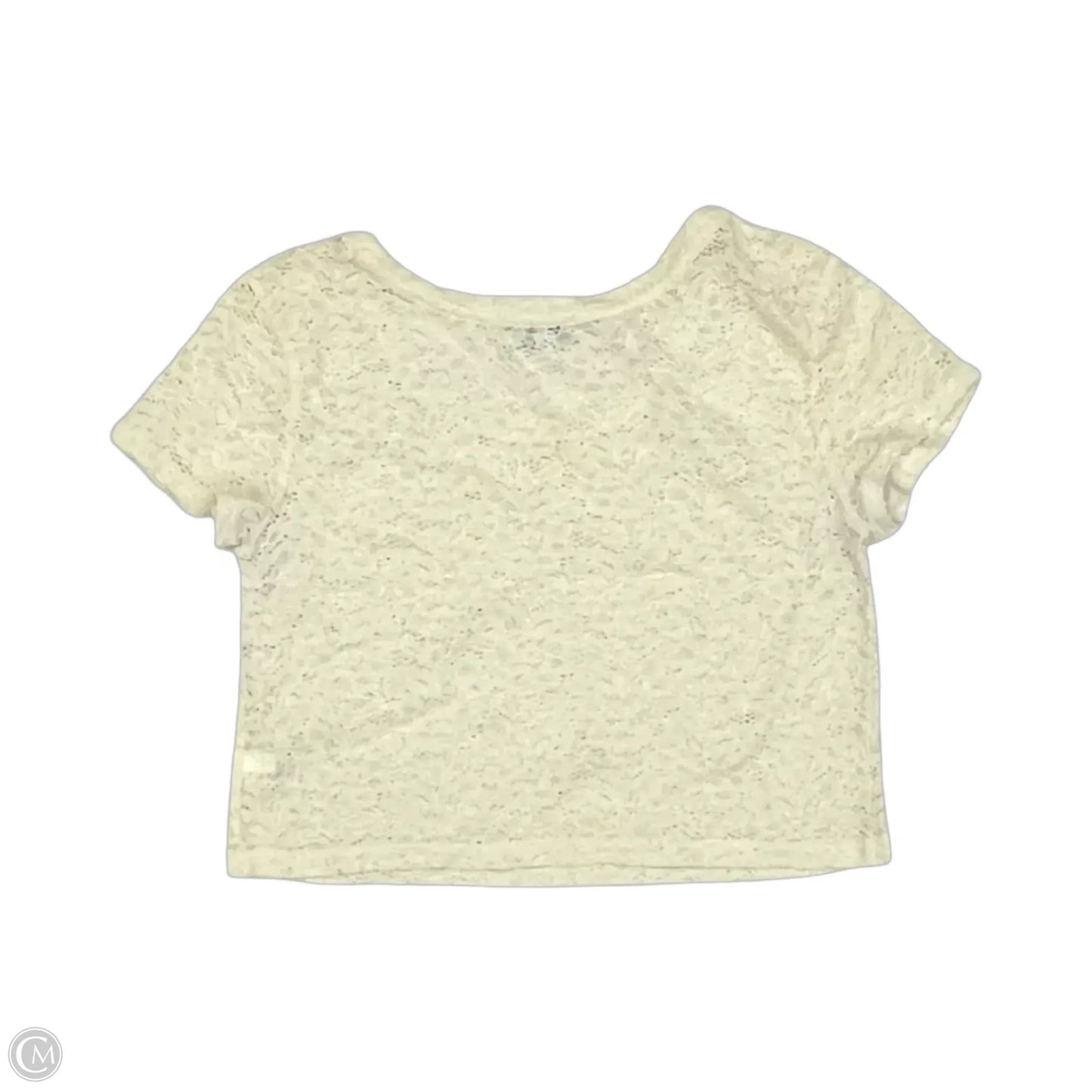 Top Short Sleeve By Express In Cream, Size: M
