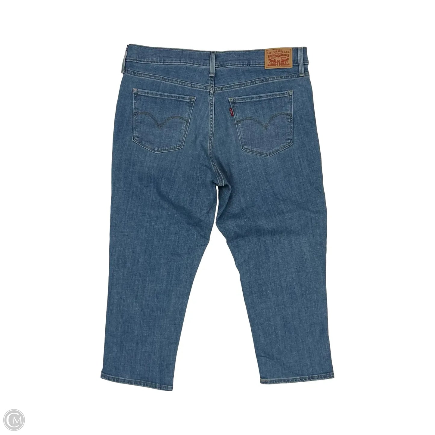 Jeans Cropped By Levis In Blue Denim, Size: 14