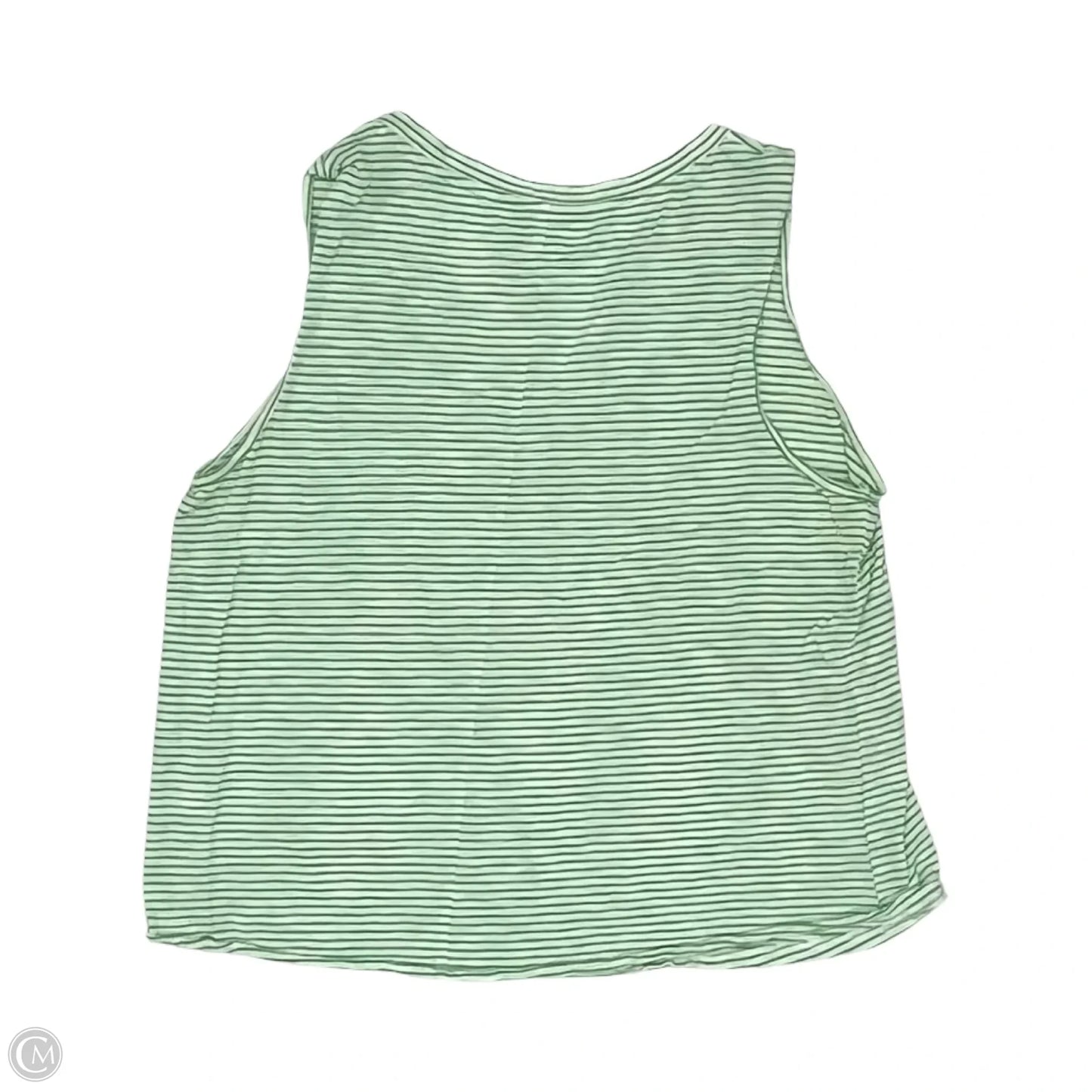 Top Sleeveless By Sonoma In Green & White, Size: L