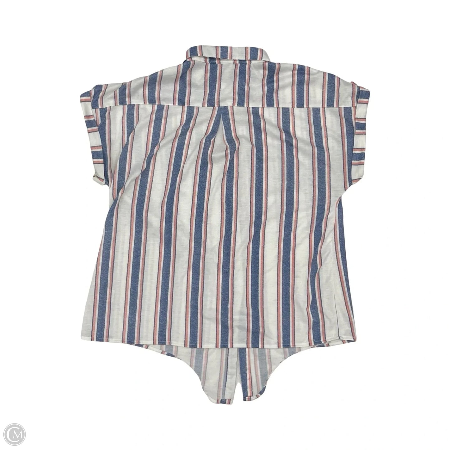 Top Short Sleeve By Eden & Olivia In Blue & White, Size: L