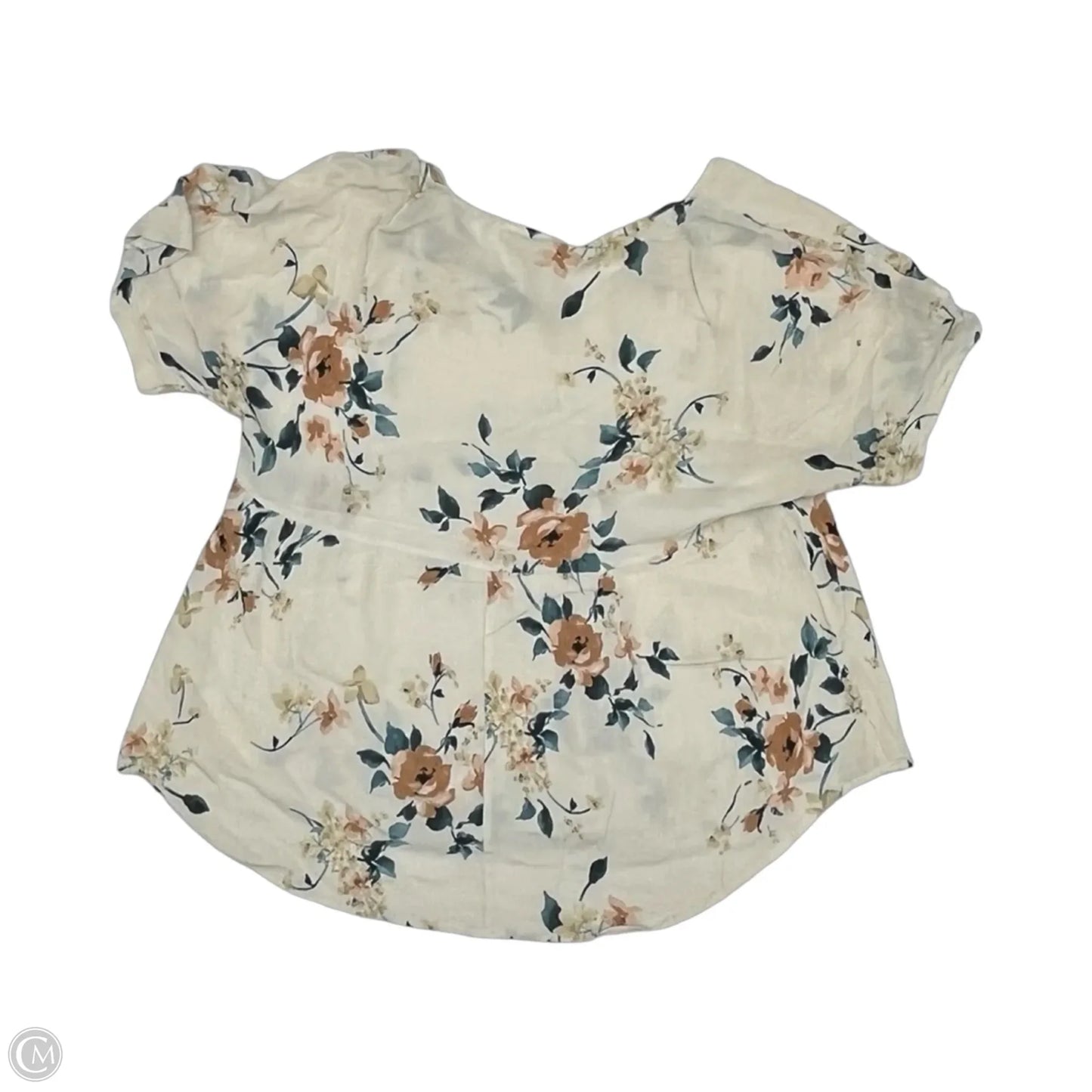 Blouse Short Sleeve By Andree By Unit In Cream, Size: S