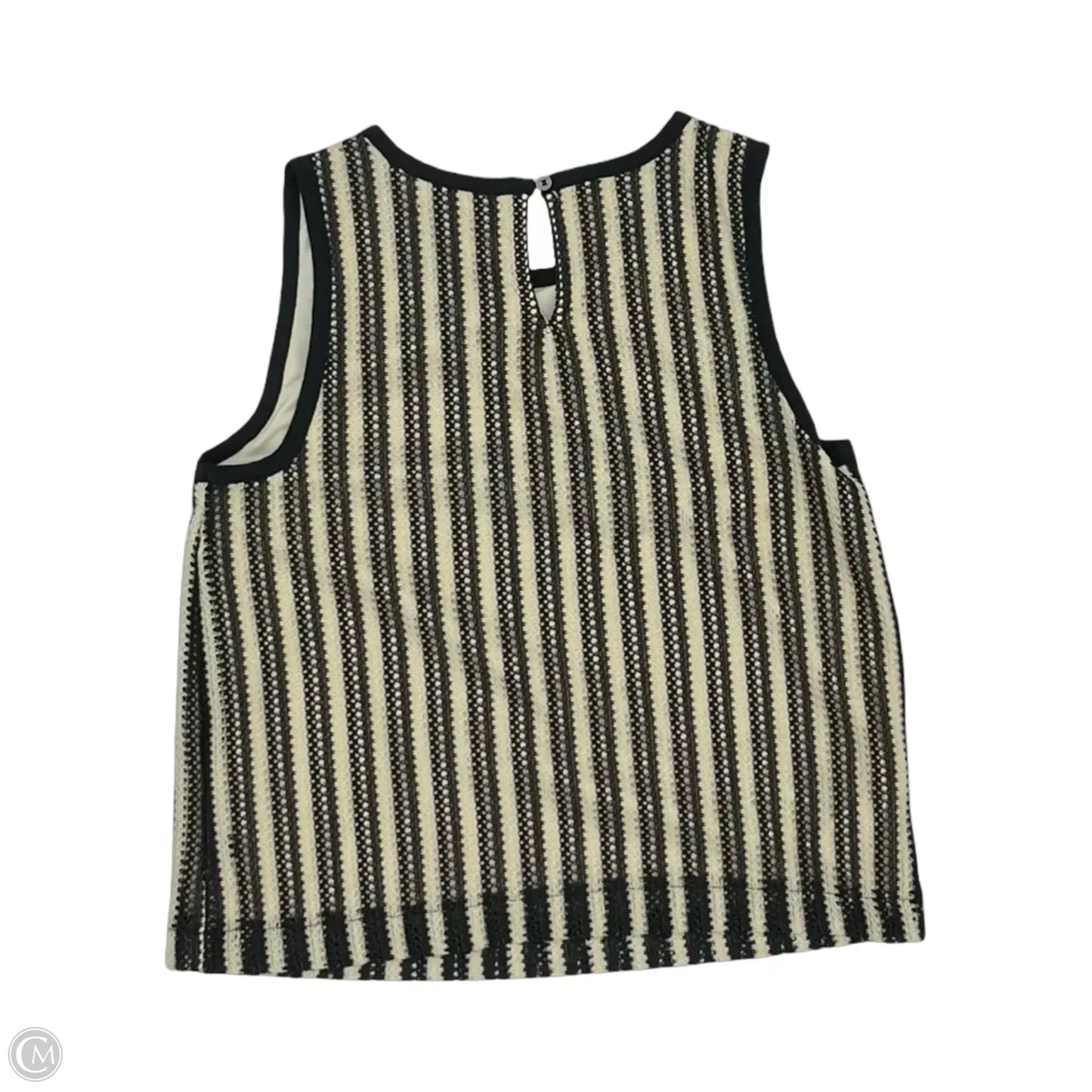 Top Sleeveless By Loft In Black & Tan, Size: S
