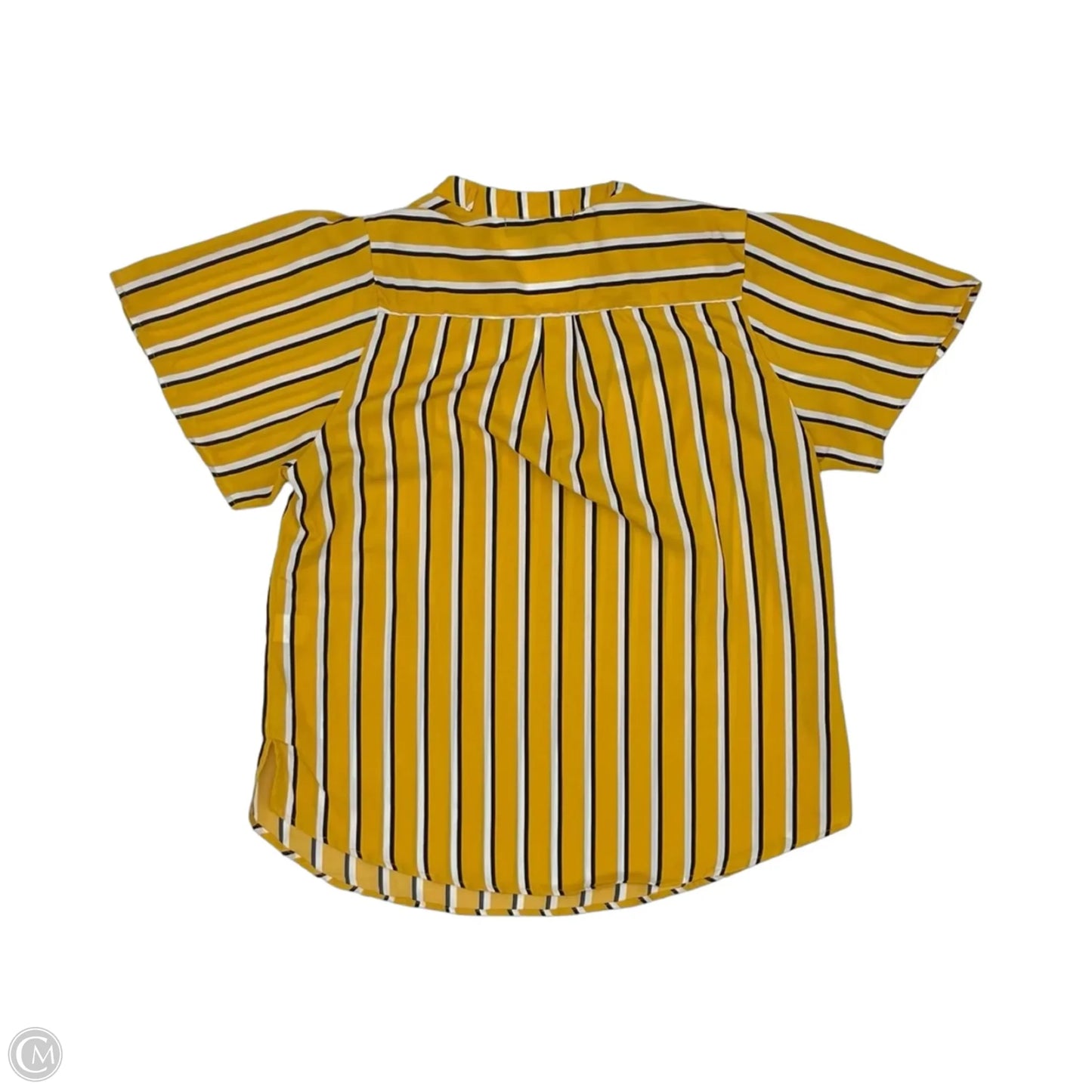 Blouse Short Sleeve By Clothes Mentor In Yellow, Size: L