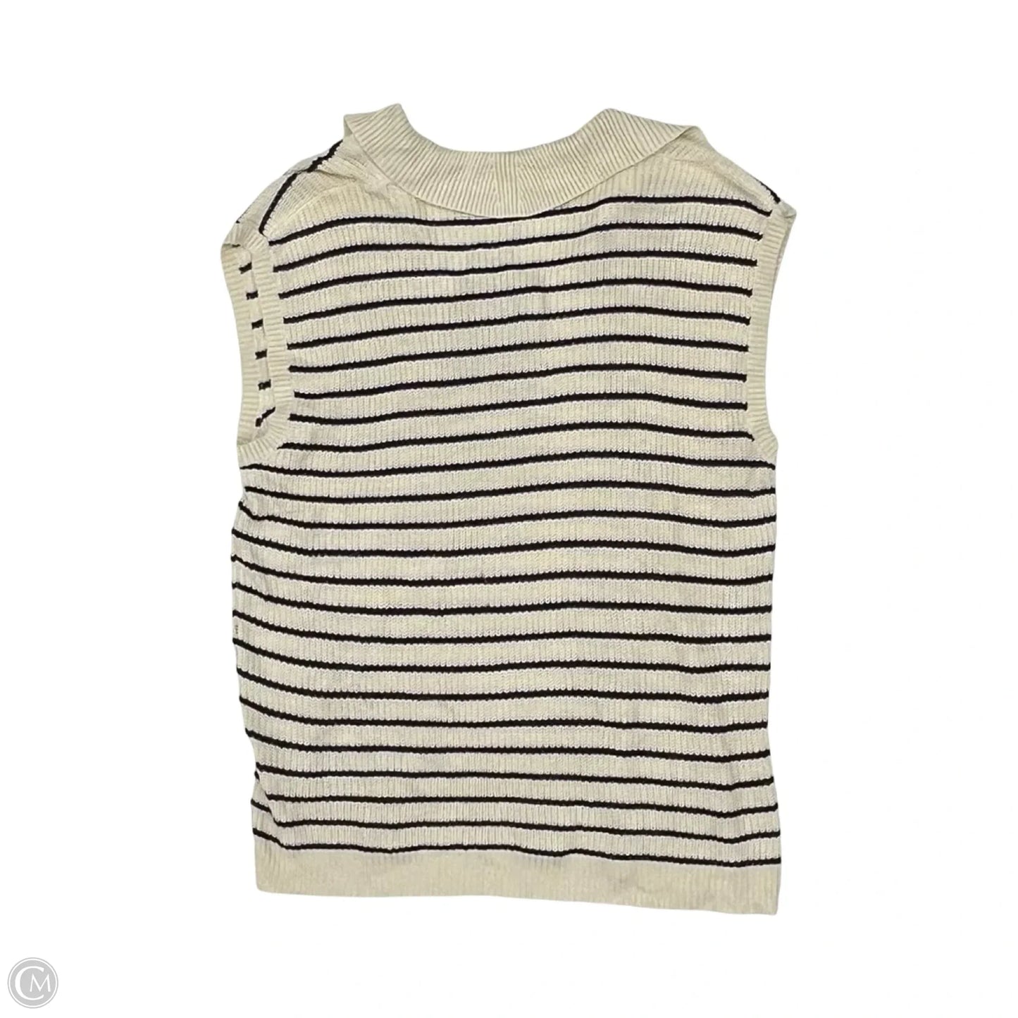 Top Sleeveless By Clothes Mentor In Black & Cream, Size: L