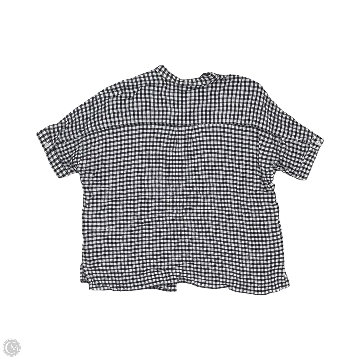 Top Short Sleeve By Max Studio In Blue & White, Size: S