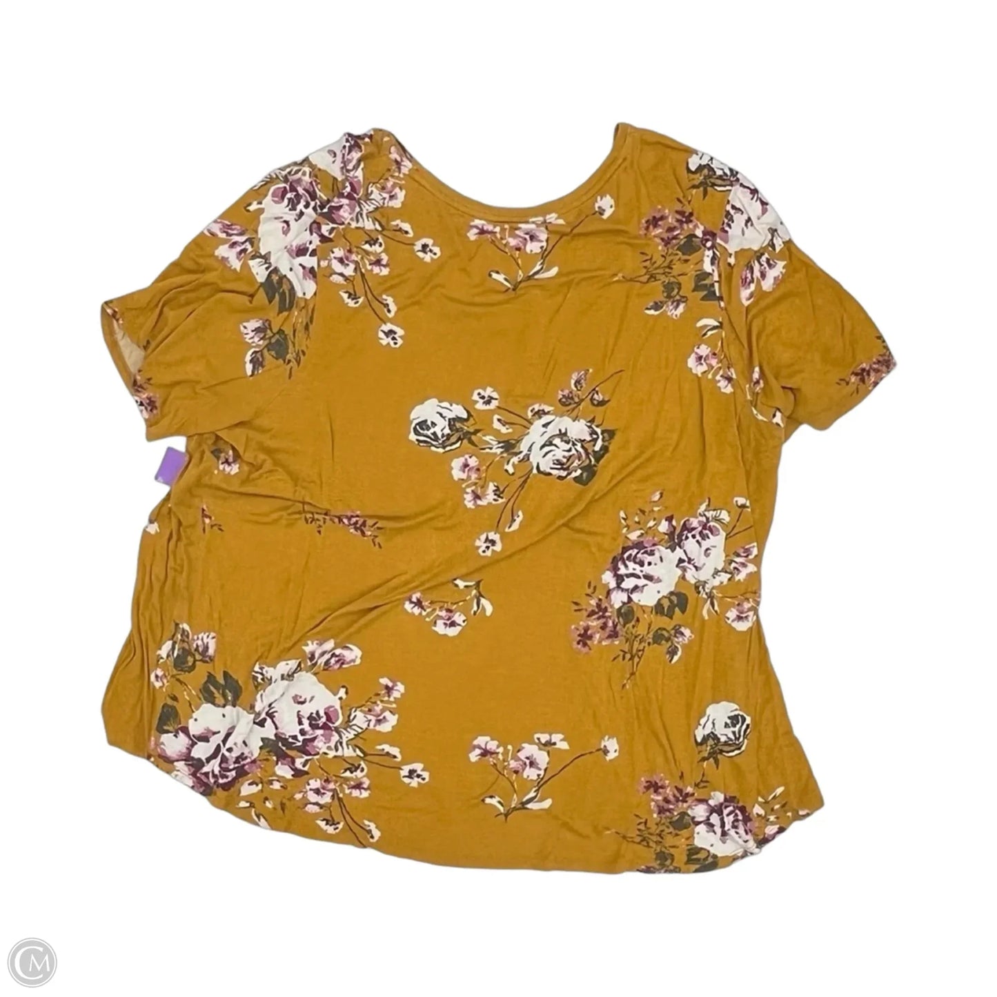 Top Short Sleeve By Maurices In Yellow, Size: 3x