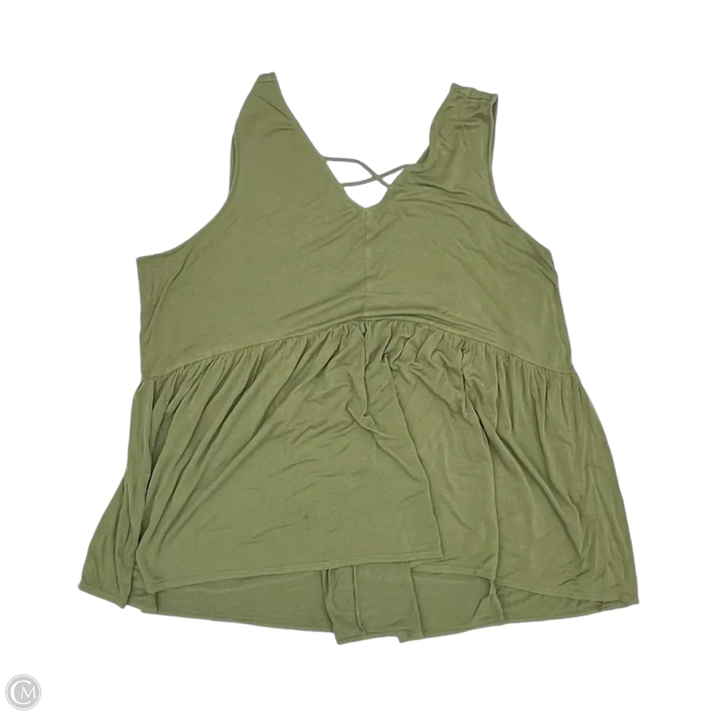 Top Sleeveless By Terra & Sky In Green, Size: 3x