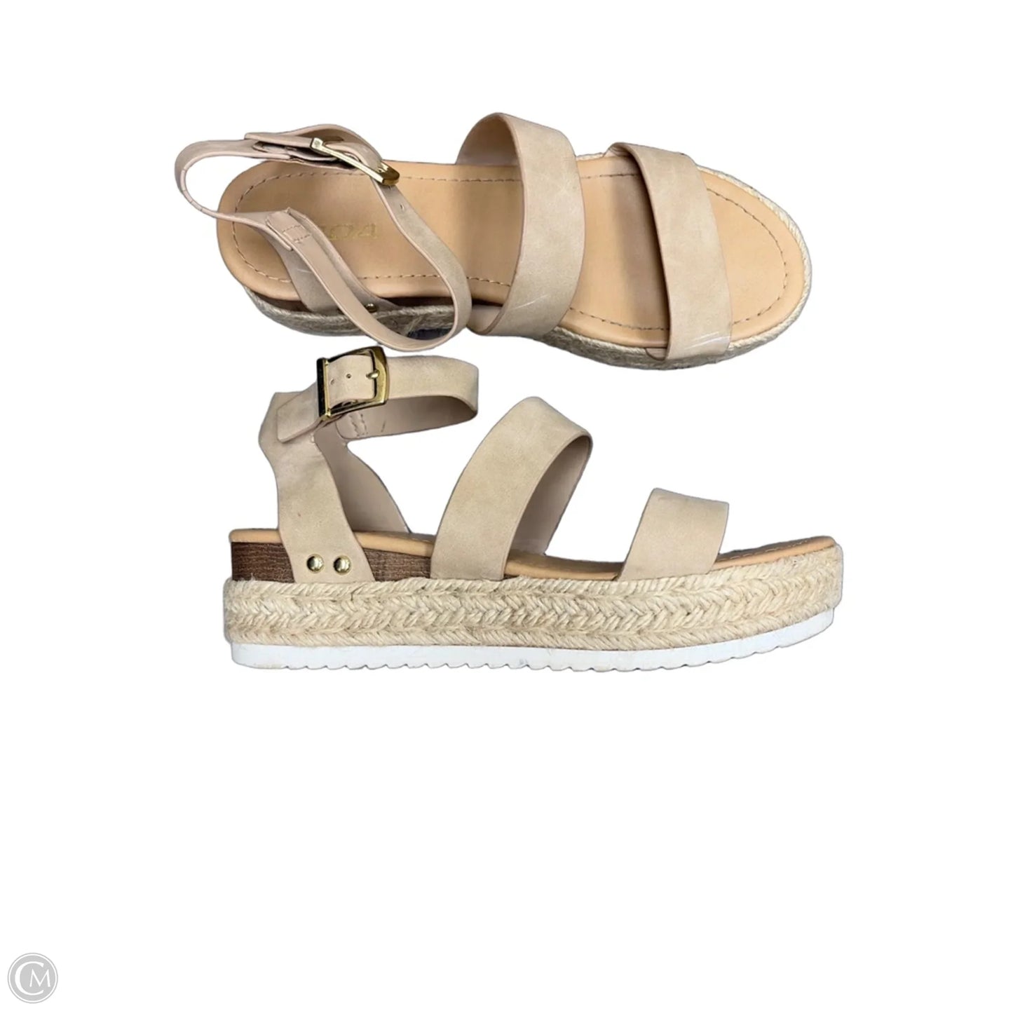 Sandals Heels Platform By Soda In Tan, Size: 9