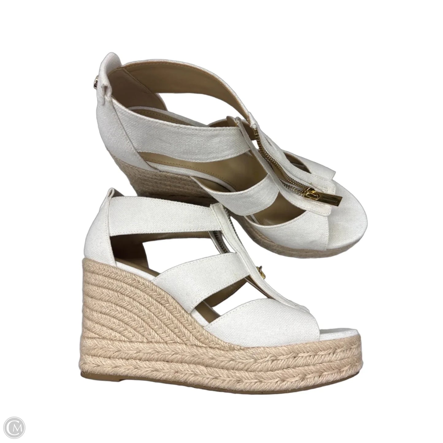 Sandals Designer By Michael Kors In Tan & White, Size: 8.5