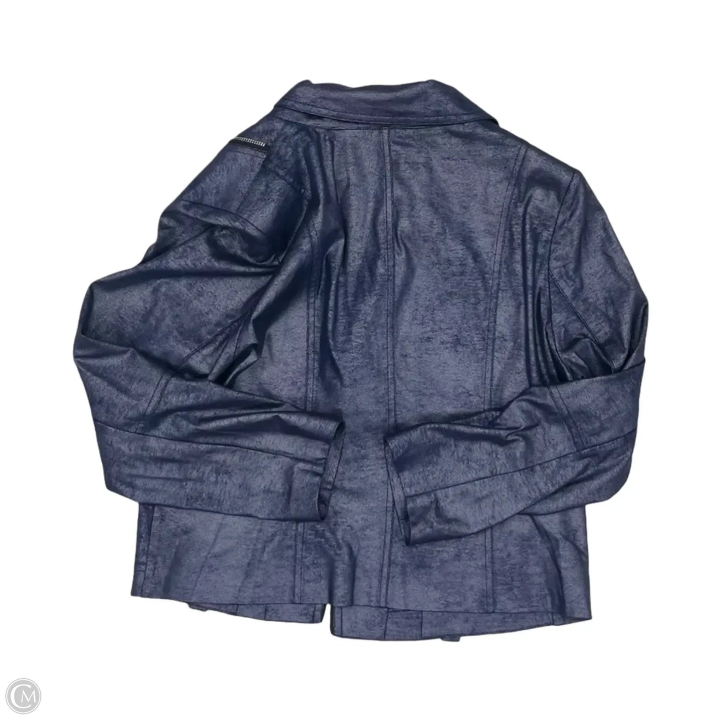 Jacket Moto By Clothes Mentor In Blue, Size: 12p
