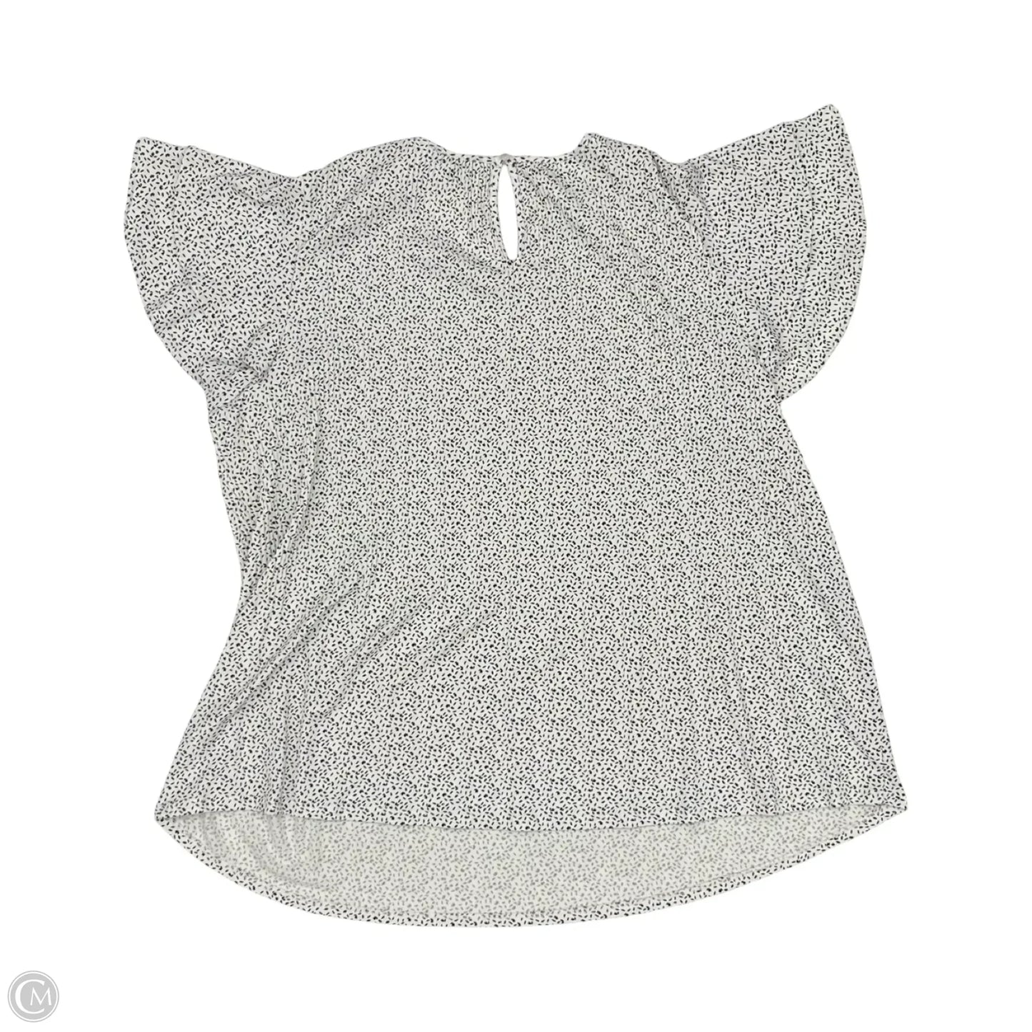 Blouse Short Sleeve By Adrianna Papell In Black & White, Size: 1x