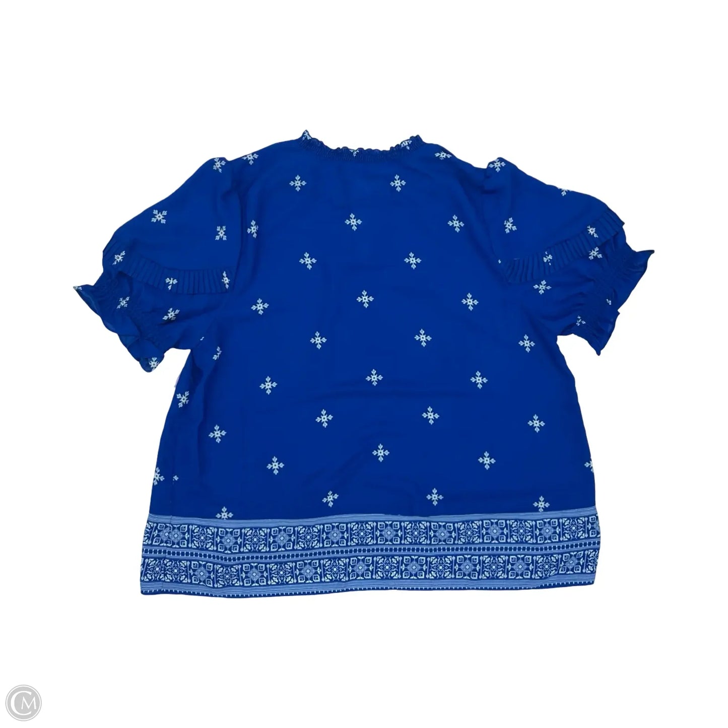 Blouse Short Sleeve By Cato In Blue, Size: Xl