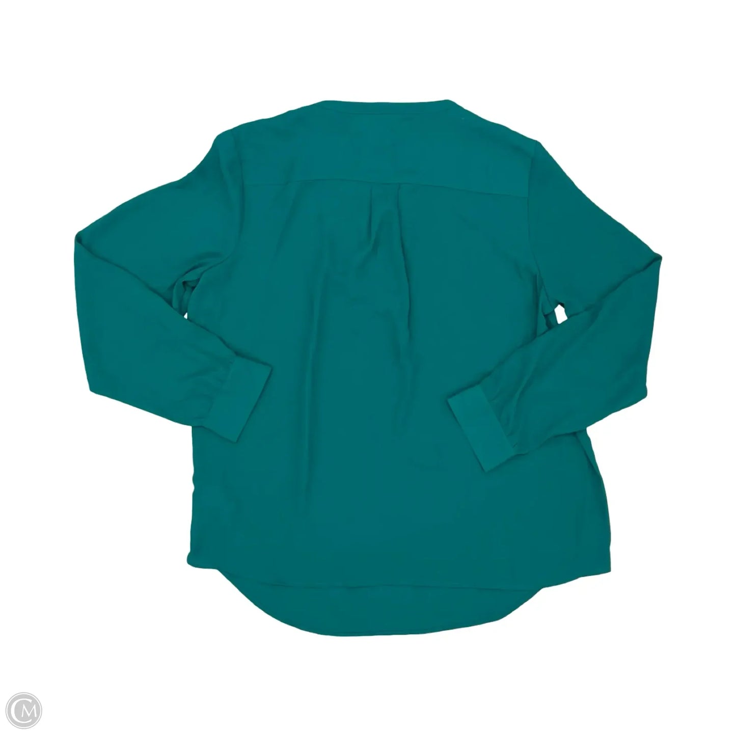 Blouse Long Sleeve By Adrianna Papell In Teal, Size: L
