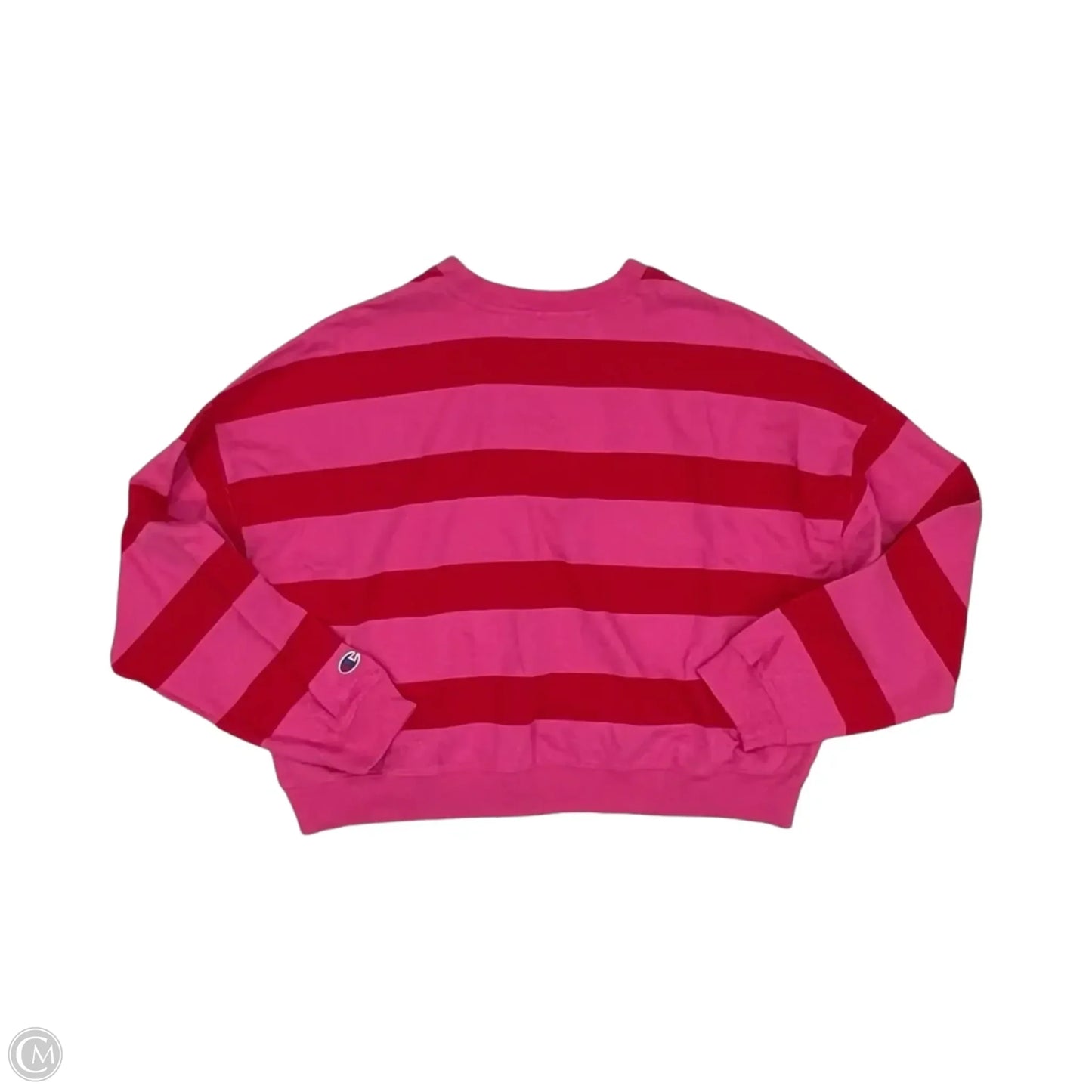 Top Long Sleeve By Champion In Pink & Red, Size: M