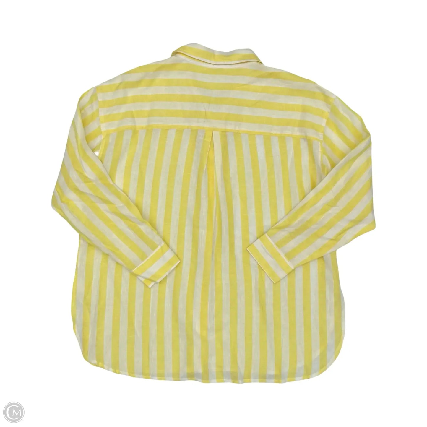 Top Long Sleeve By Maurices In White & Yellow, Size: M