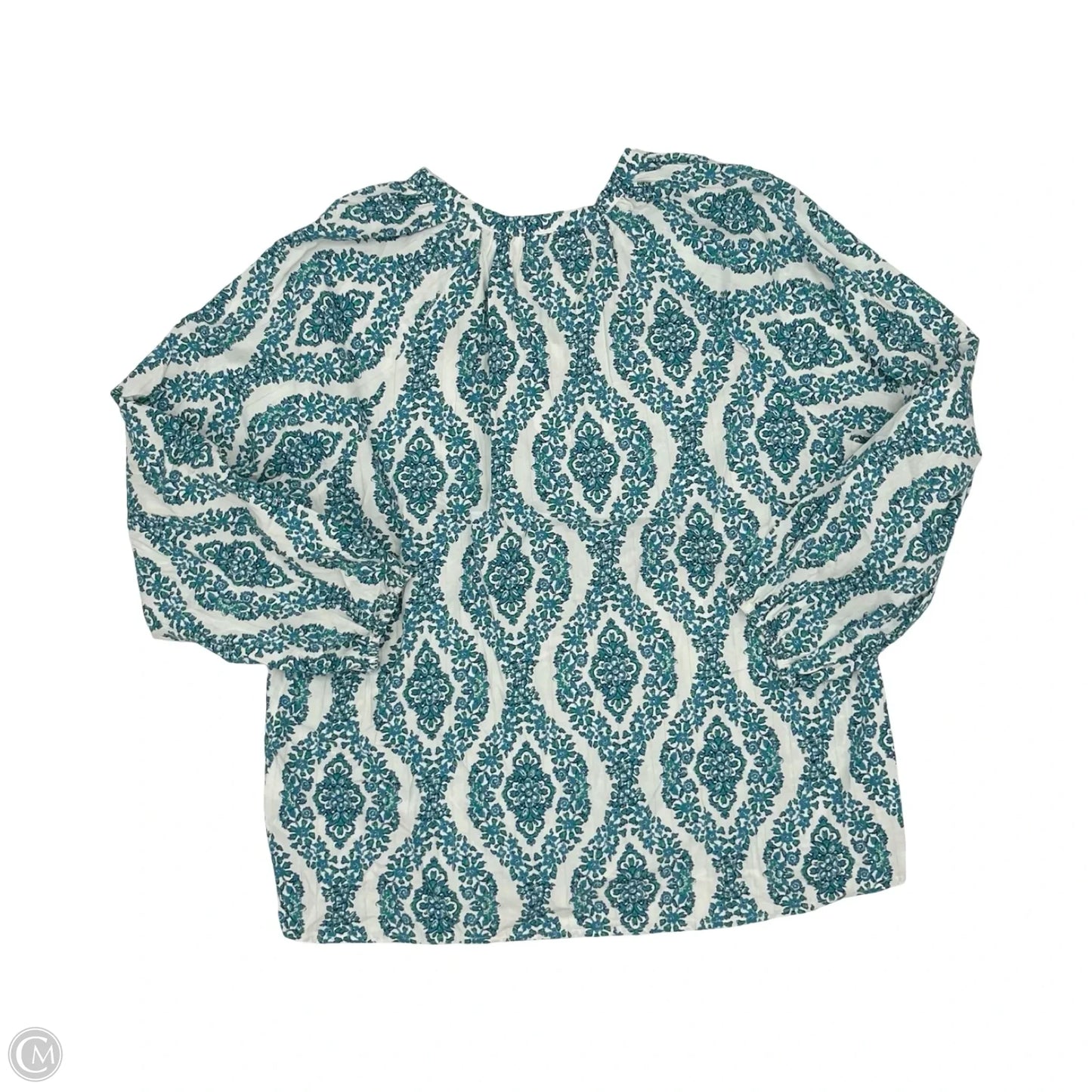 Top Long Sleeve By Clothes Mentor In Blue & White, Size: Xl