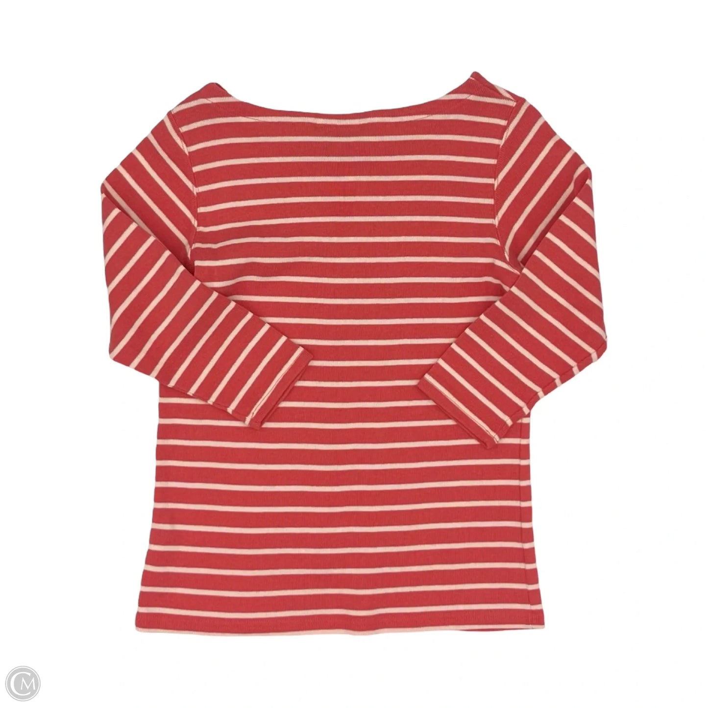 Top 3/4 Sleeve By L.l. Bean In Pink & White, Size: S