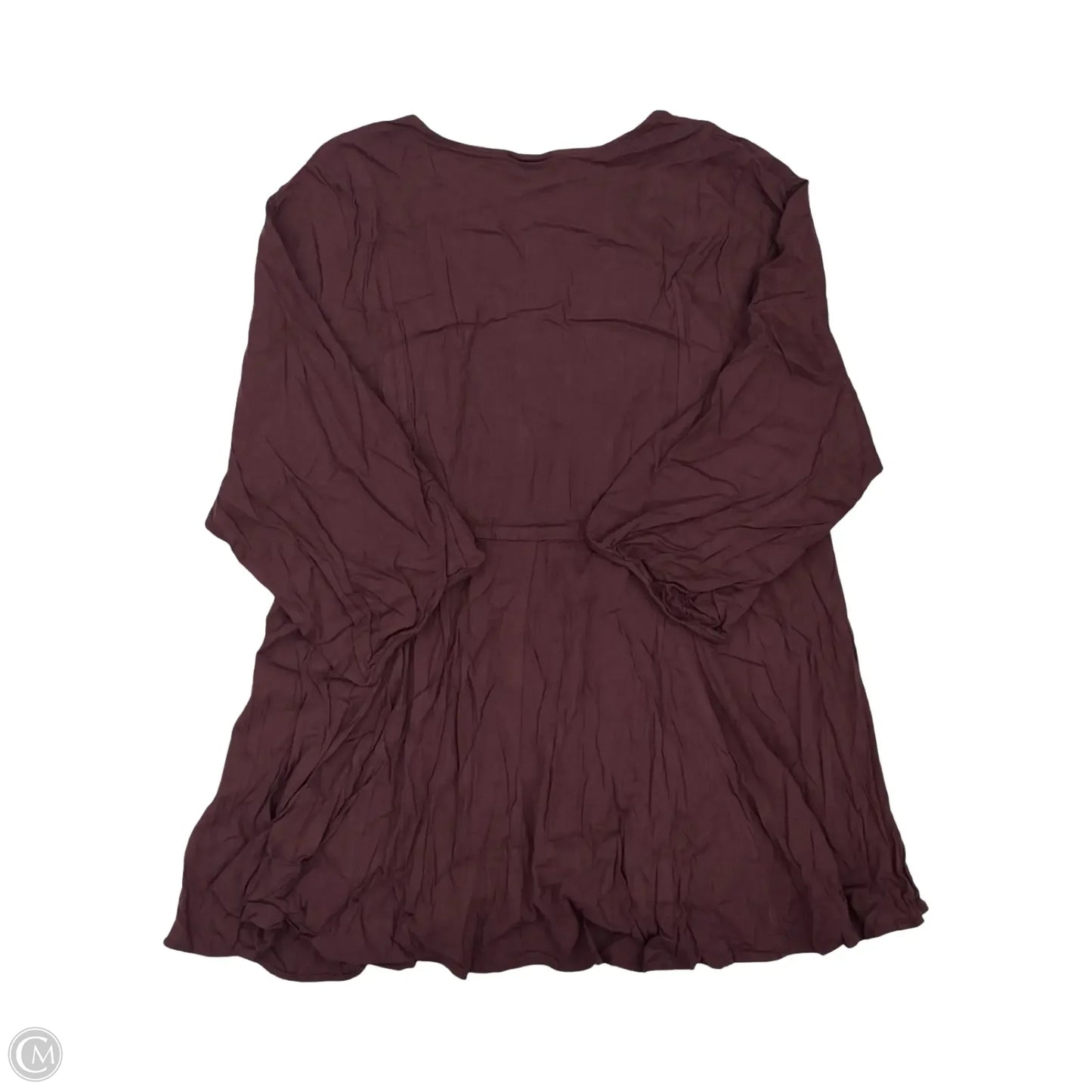 Top 3/4 Sleeve By Torrid In Maroon, Size: 2x